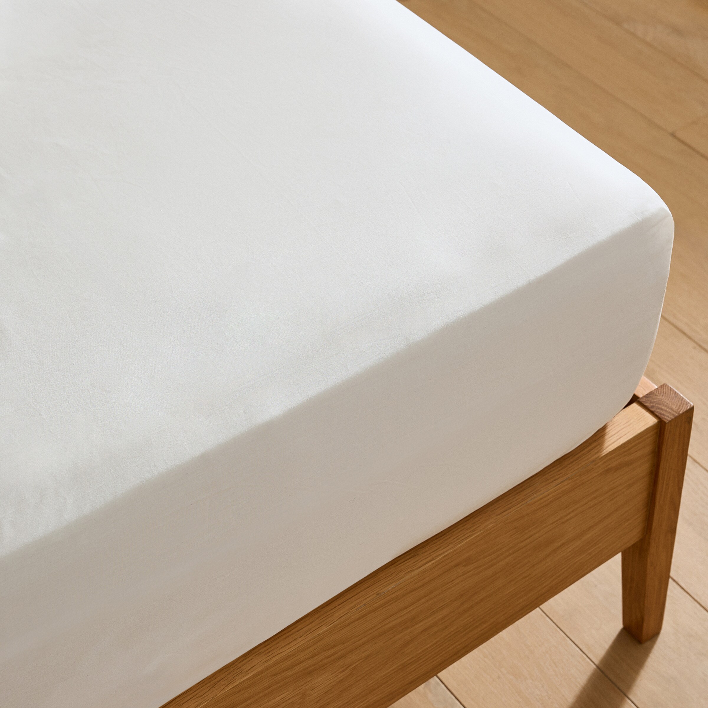 Sábana bajera Algodón Percal 200 hilos platabanda 35 cm - Crudo Cama 135 cm Crudo-2
