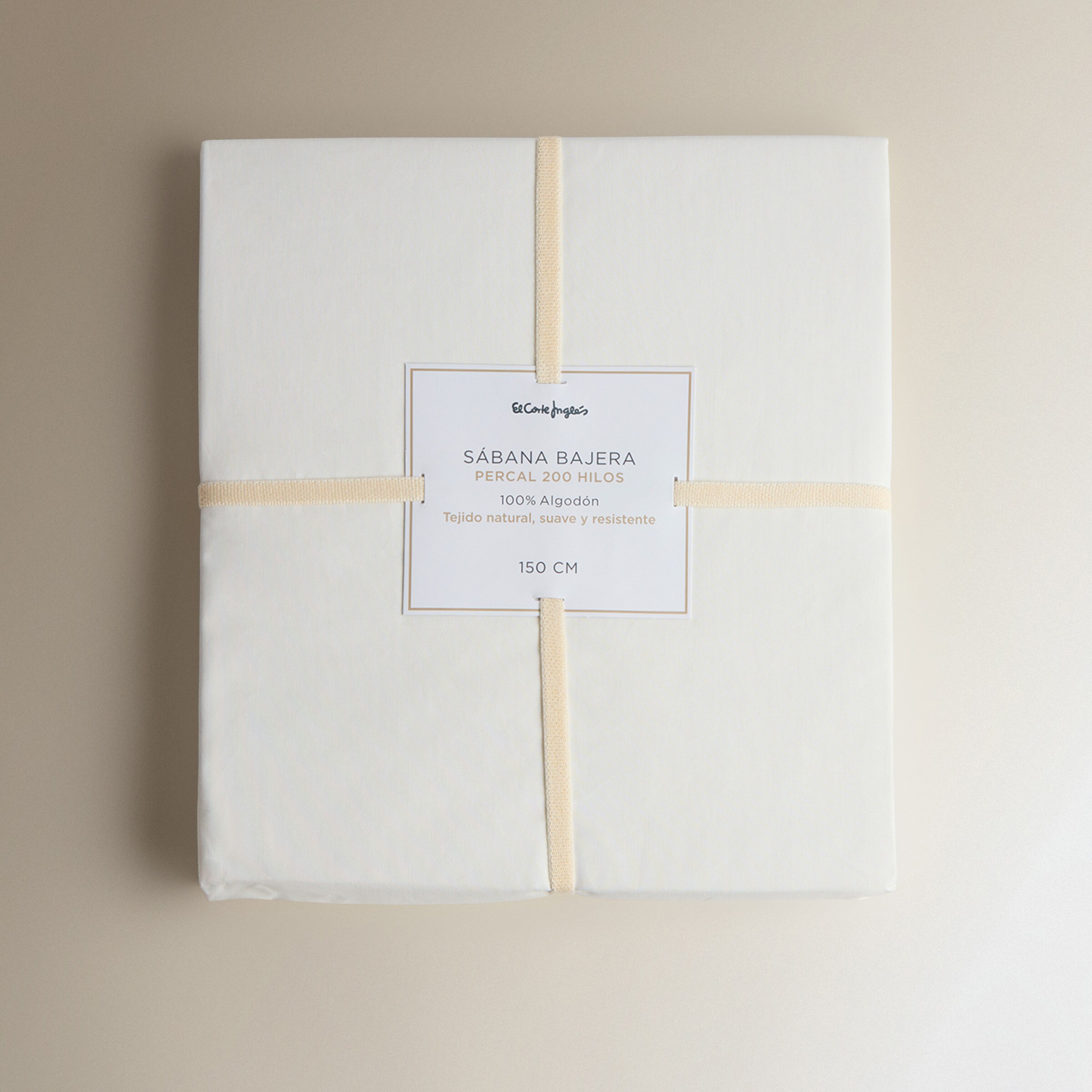 Sábana bajera Algodón Percal 200 hilos platabanda 35 cm - Crudo Cama 135 cm Crudo-5