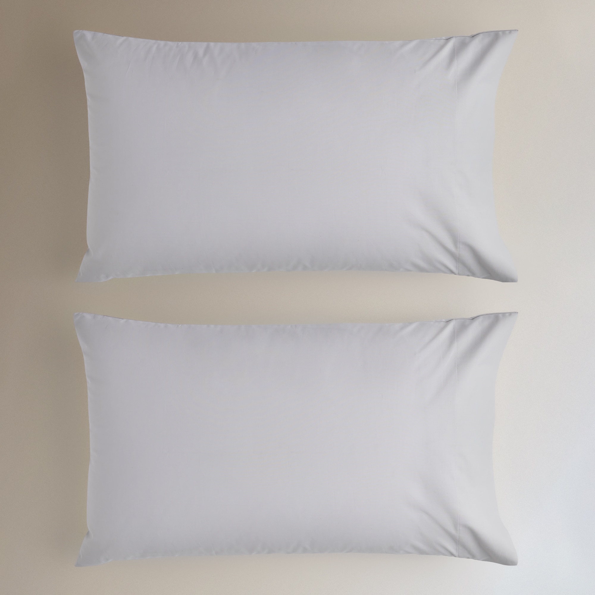 Juego de 2 fundas de almohada Algodón Percal 200 hilos - Gris perla 45 x 75 cm Gris perla-2