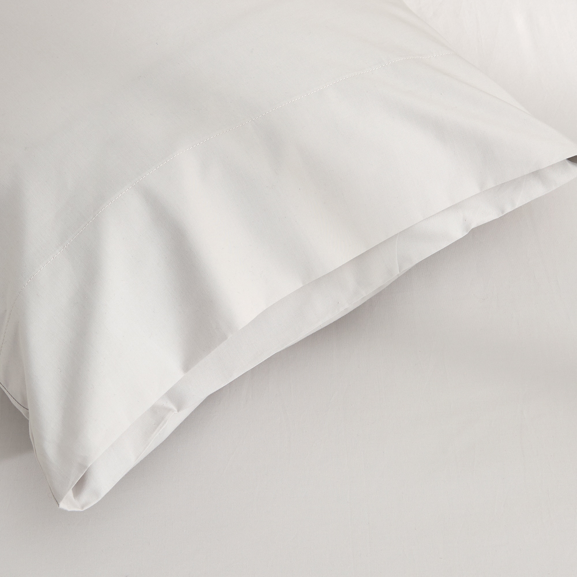 Juego de 2 fundas de almohada Algodón Percal 200 hilos - Gris perla 45 x 75 cm Gris perla-4