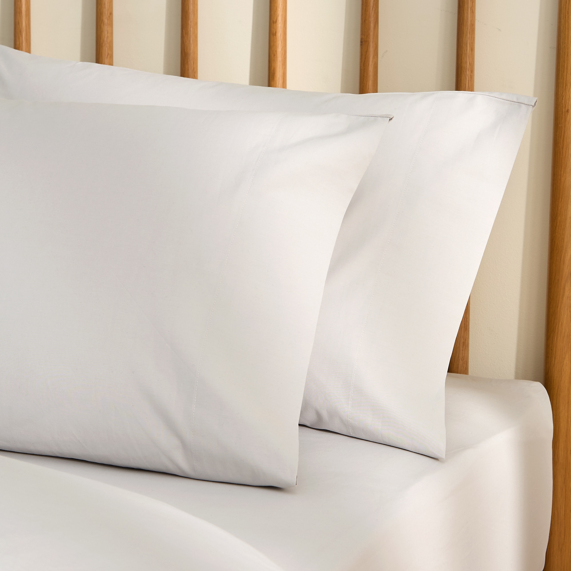Funda de almohada Algodón Percal 200 hilos - Gris perla 45 x 110 cm Gris perla-1