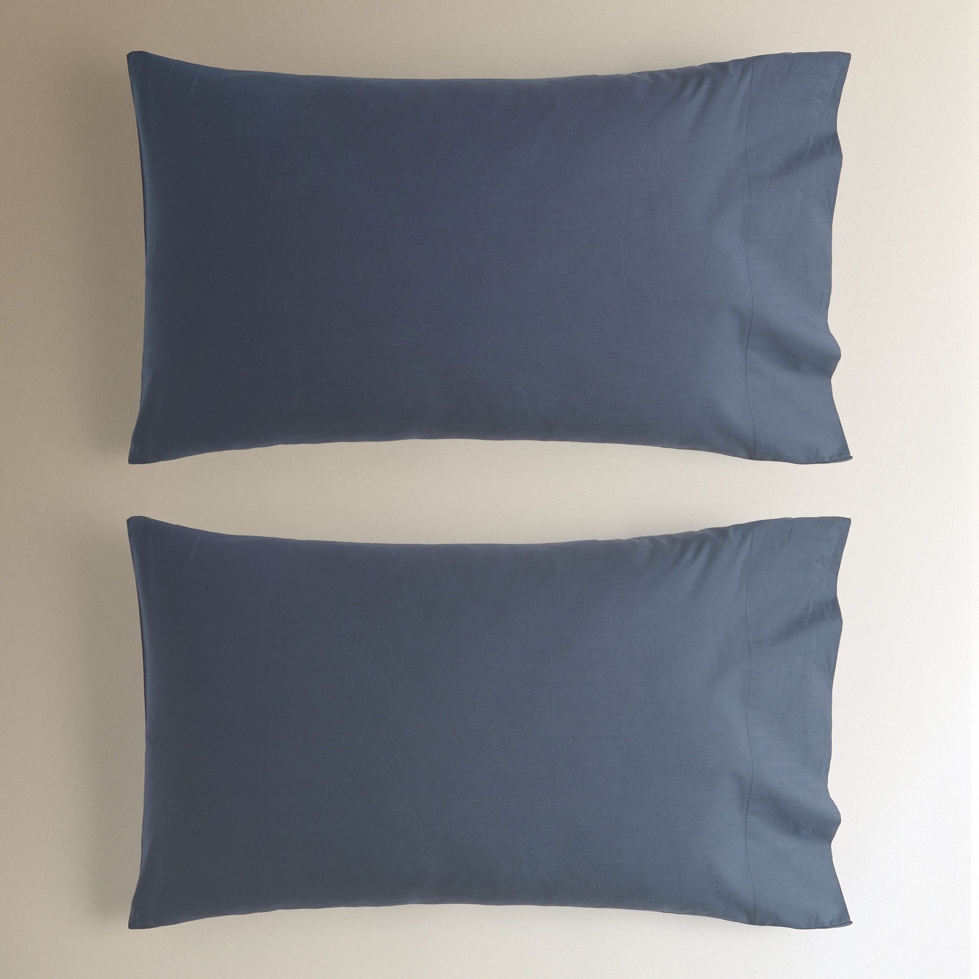Juego de 2 fundas de almohada Algodón Percal 200 hilos - Navy 45 x 75 cm Navy-2