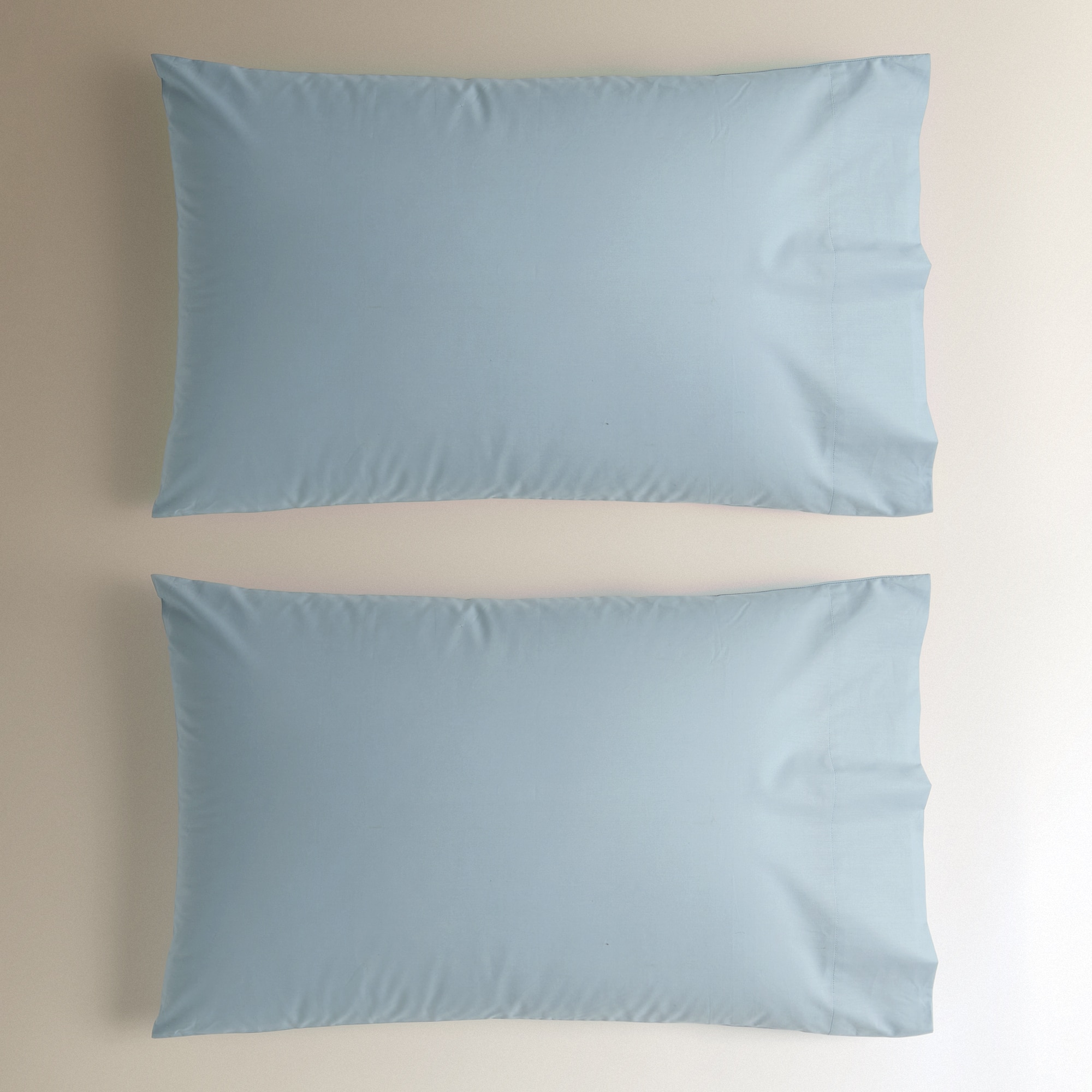 Juego de 2 fundas de almohada Algodón Percal 200 hilos - Azul Cielo 45 x 75 cm Azul Cielo-2