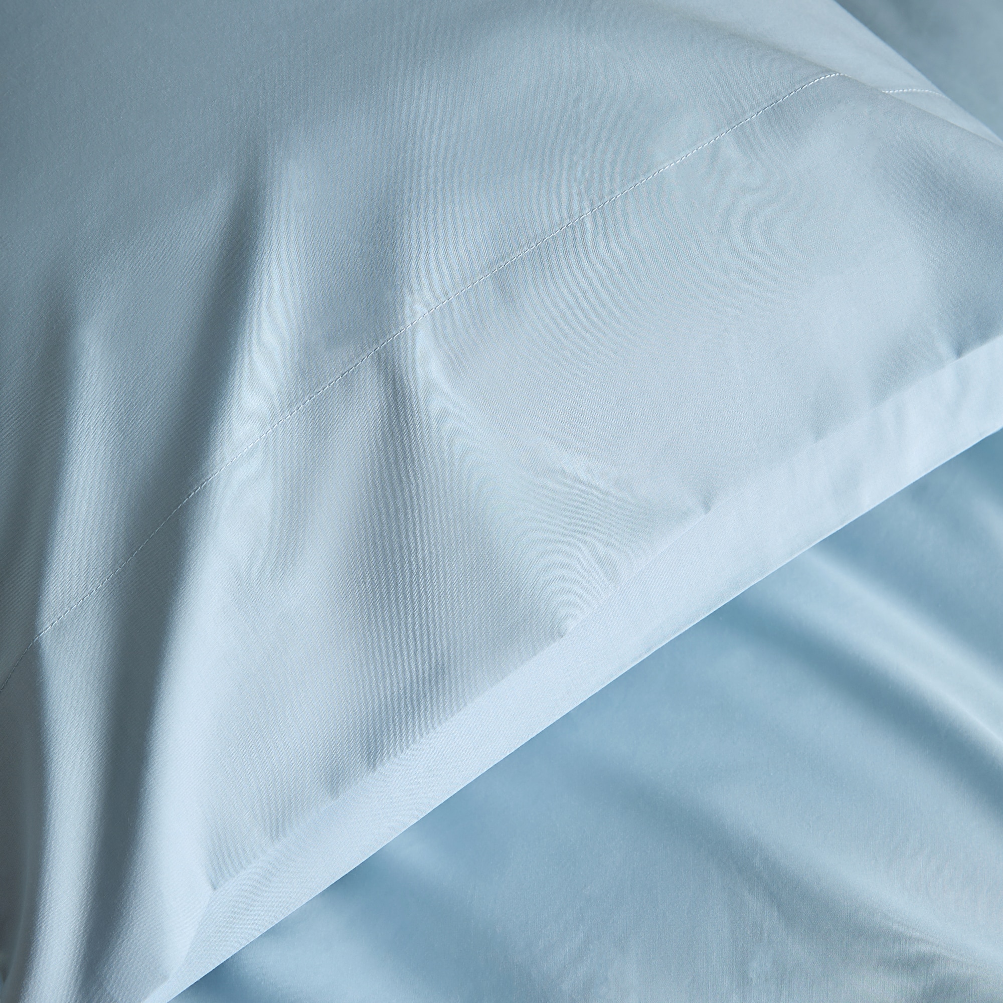 Juego de 2 fundas de almohada Algodón Percal 200 hilos - Azul Cielo 45 x 75 cm Azul Cielo-4