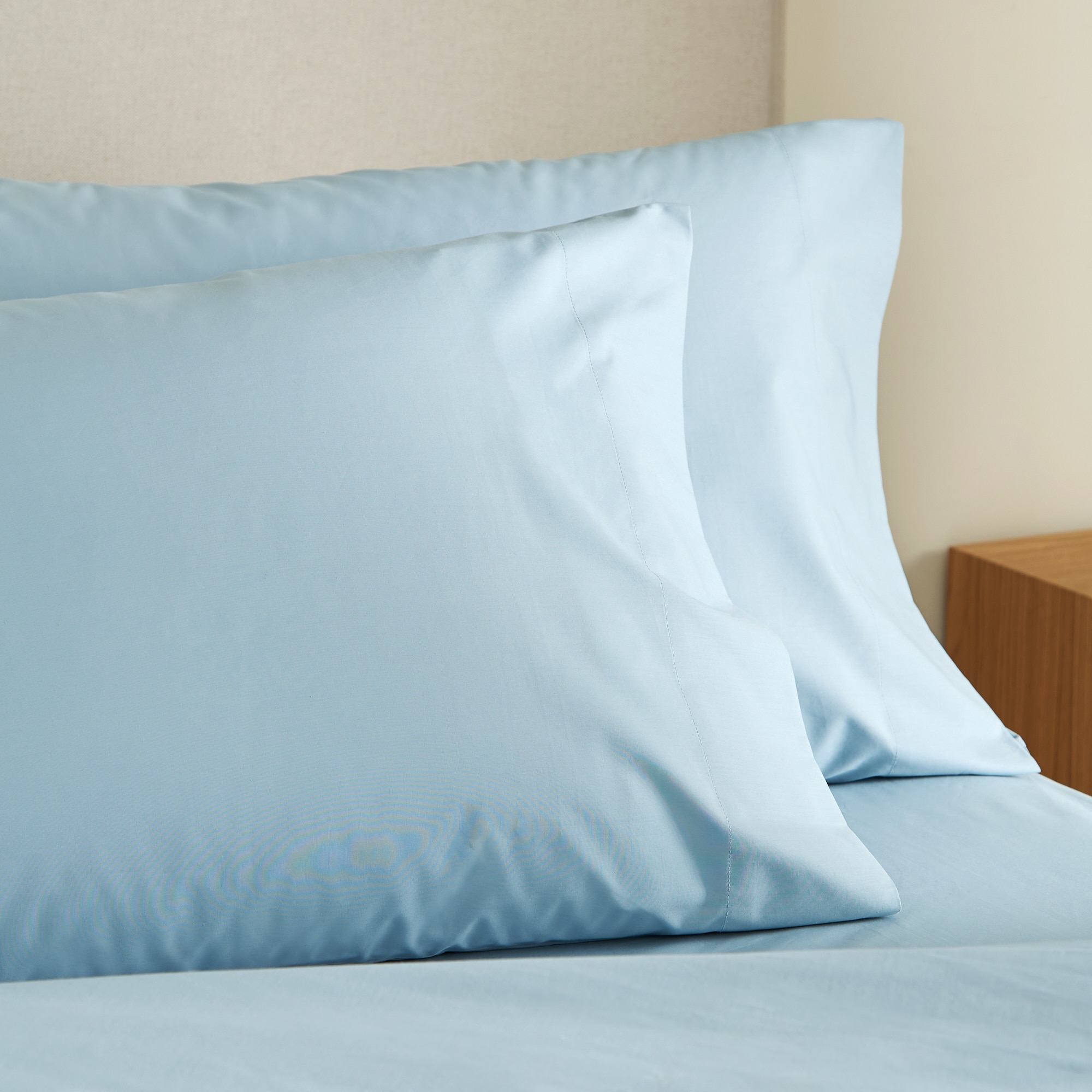 Funda de almohada Algodón Percal 200 hilos - Azul Cielo 45 x 110 cm Azul Cielo-1