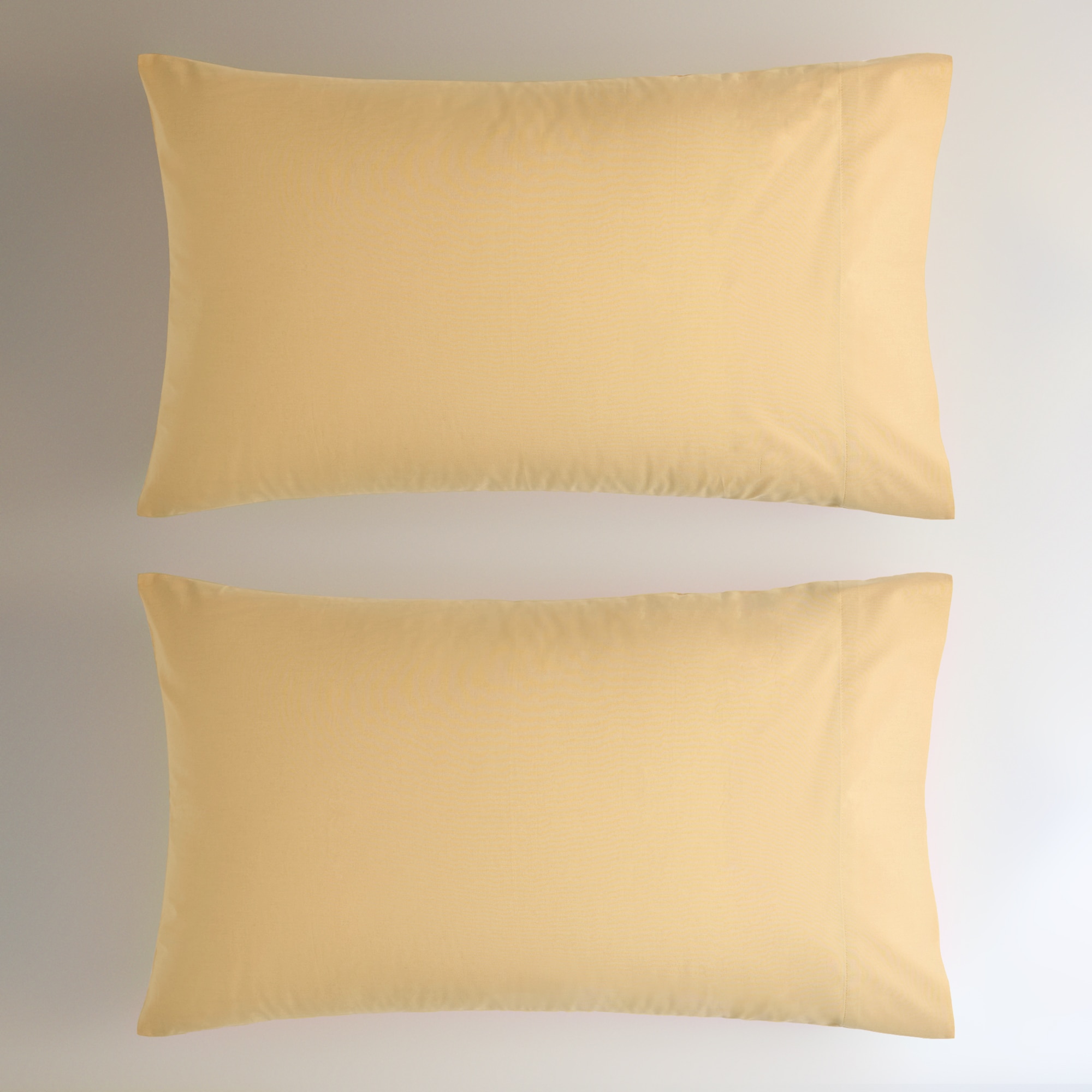 Juego de 2 fundas de almohada Algodón Percal 200 hilos - Mostaza 45 x 75 cm Mostaza-2