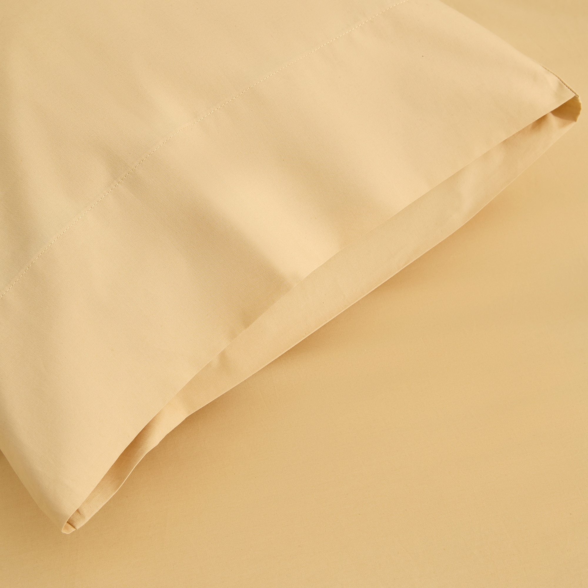 Juego de 2 fundas de almohada Algodón Percal 200 hilos - Mostaza 45 x 75 cm Mostaza-4