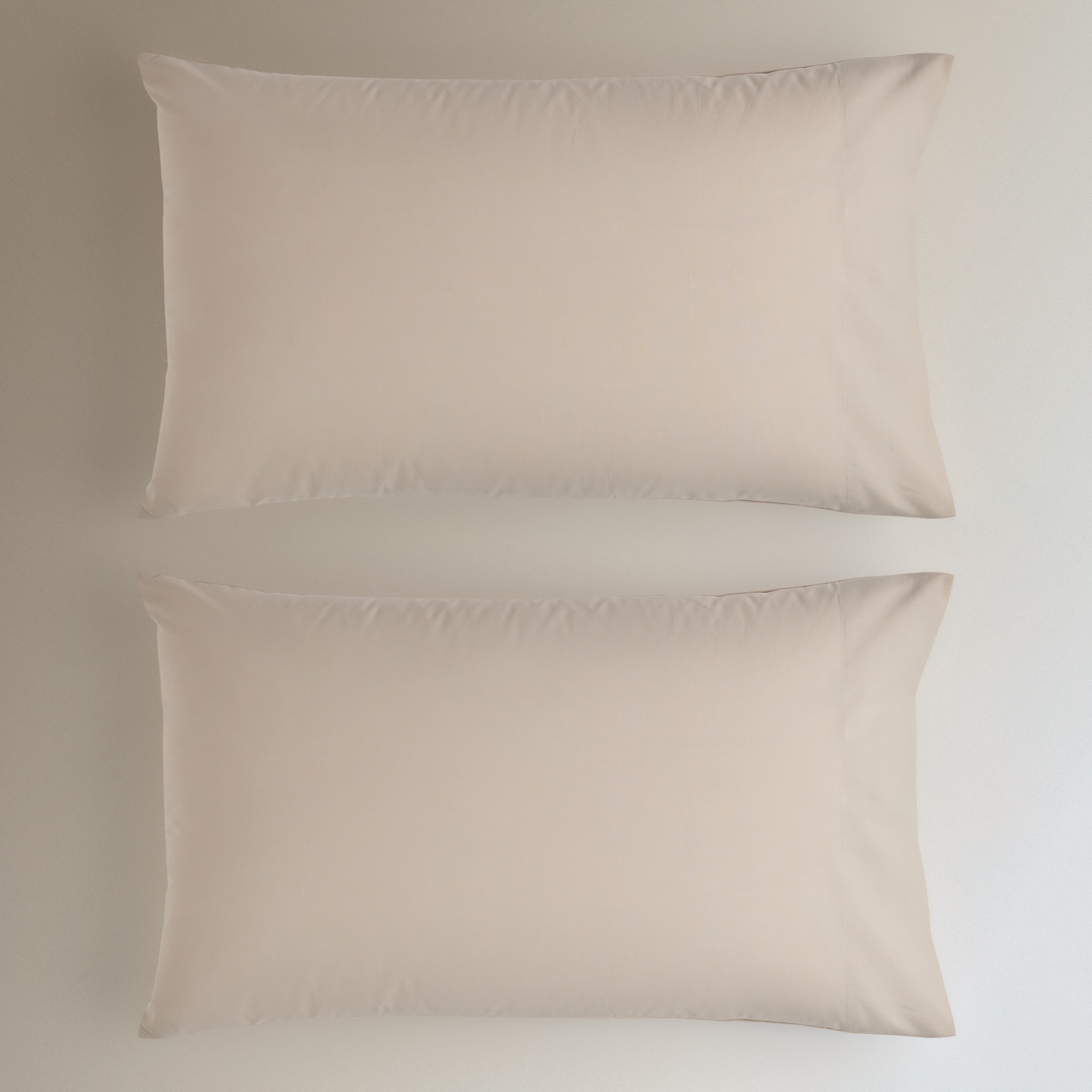 Juego de 2 fundas de almohada Algodón Percal 200 hilos - Beige 45 x 75 cm Beige-2