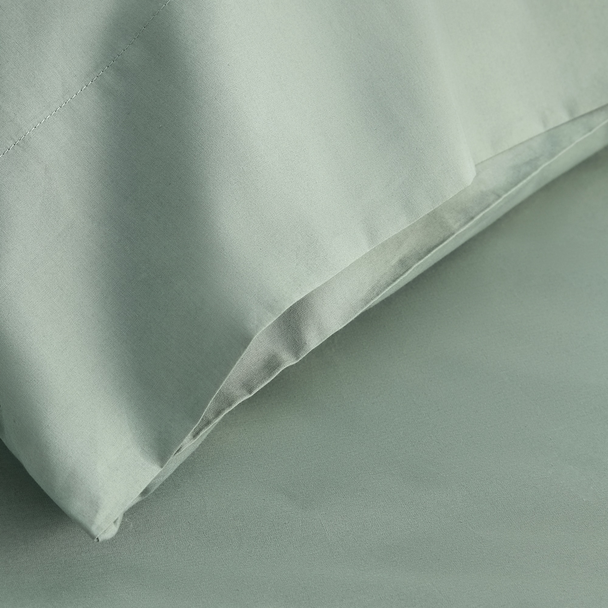 Juego de 2 fundas de almohada Algodón Percal 200 hilos - Verde hoja 45 x 75 cm Verde hoja-4