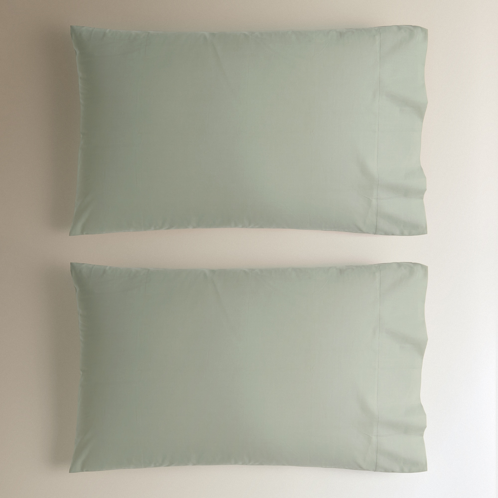 Juego de 2 fundas de almohada Algodón Percal 200 hilos - Verde Agua 45 x 75 cm Verde Agua-2