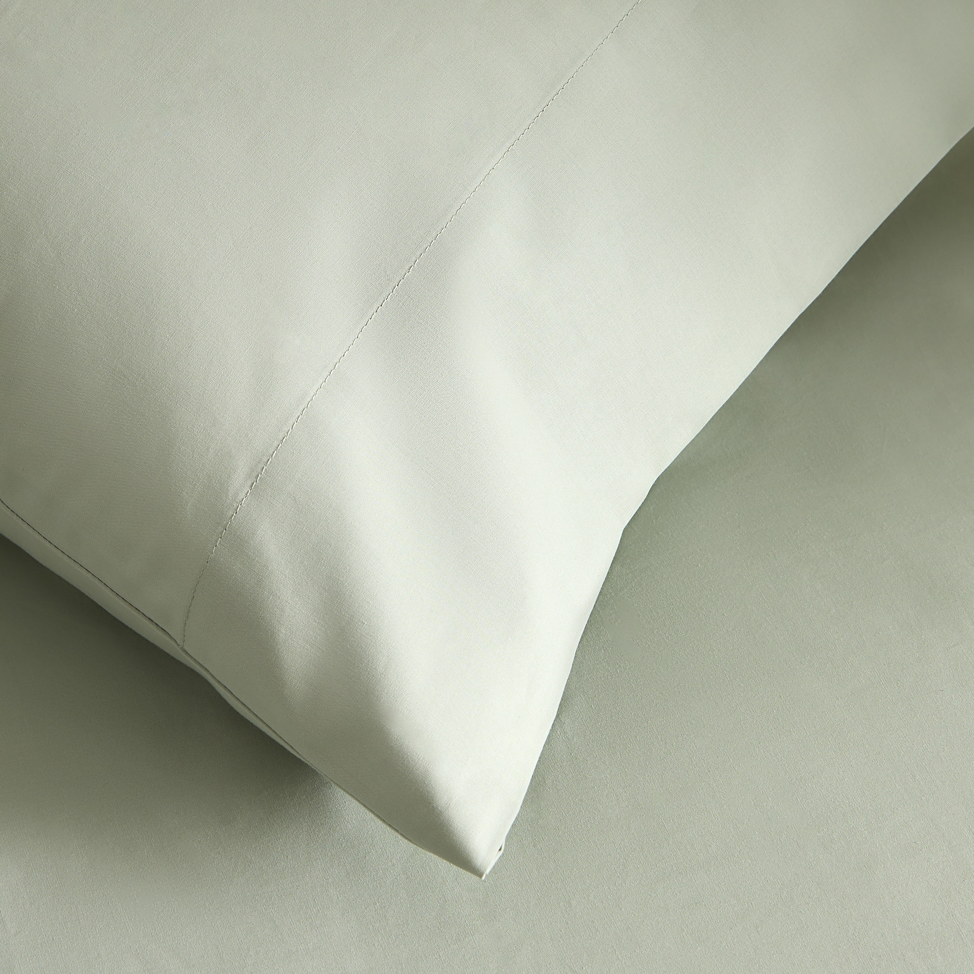 Juego de 2 fundas de almohada Algodón Percal 200 hilos - Verde Agua 45 x 75 cm Verde Agua-3