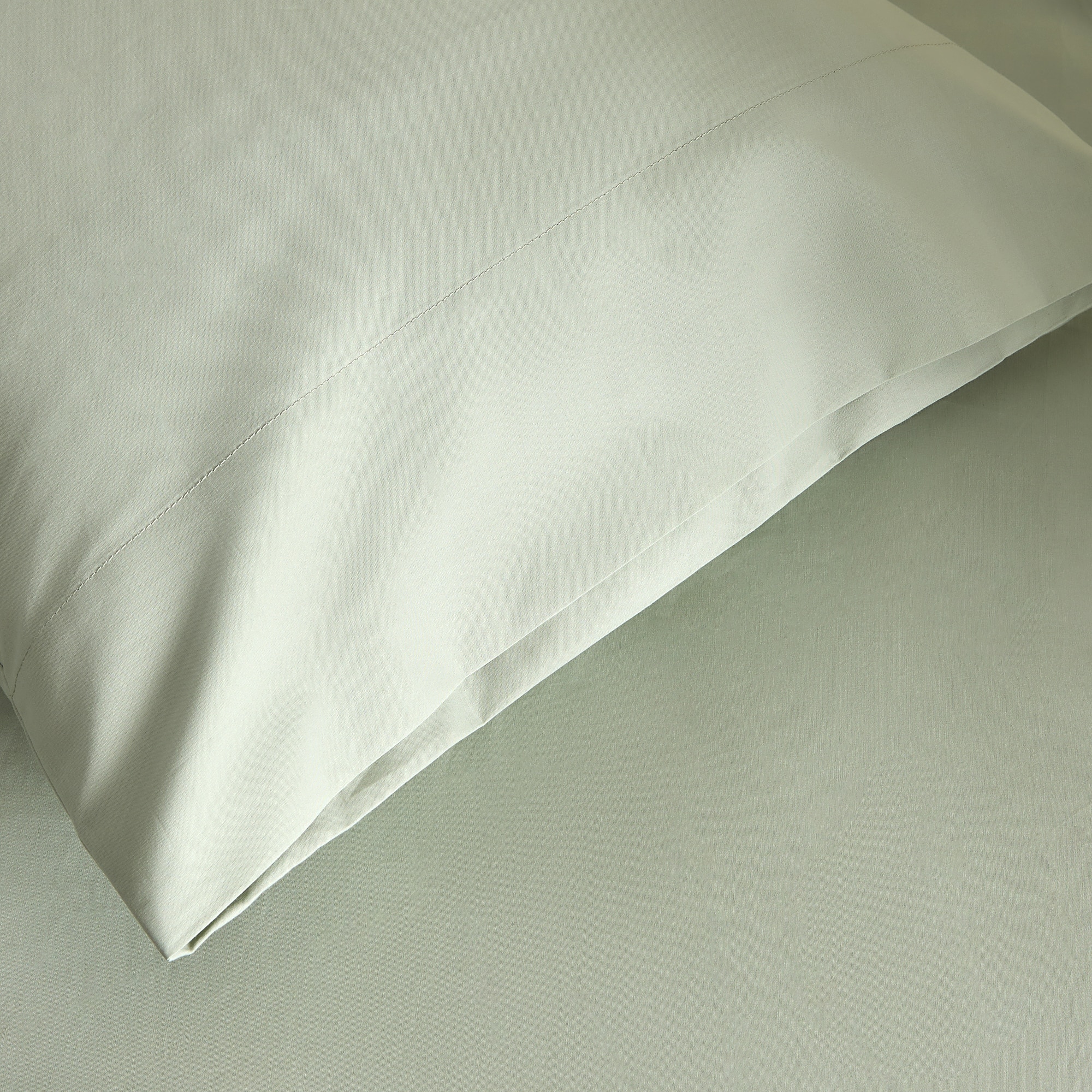 Juego de 2 fundas de almohada Algodón Percal 200 hilos - Verde Agua 45 x 75 cm Verde Agua-4