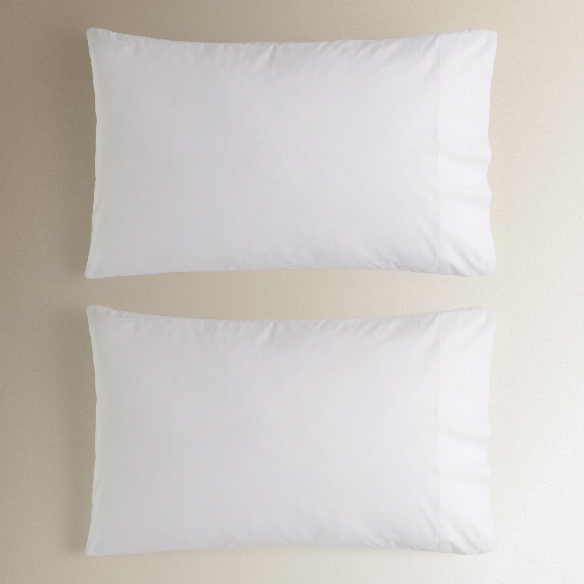 Juego de 2 fundas de almohada Algodón Percal 200 hilos - Blanco 45 x 75 cm Blanco-2