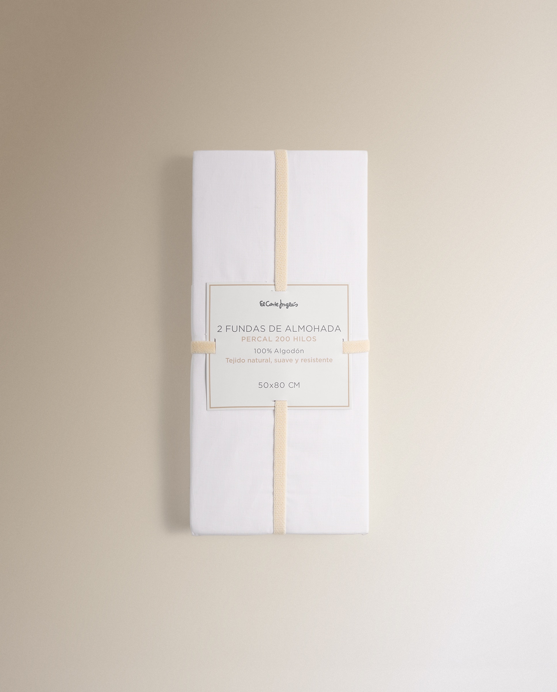 Juego de 2 fundas de almohada Algodón Percal 200 hilos - Blanco 45 x 75 cm Blanco-5
