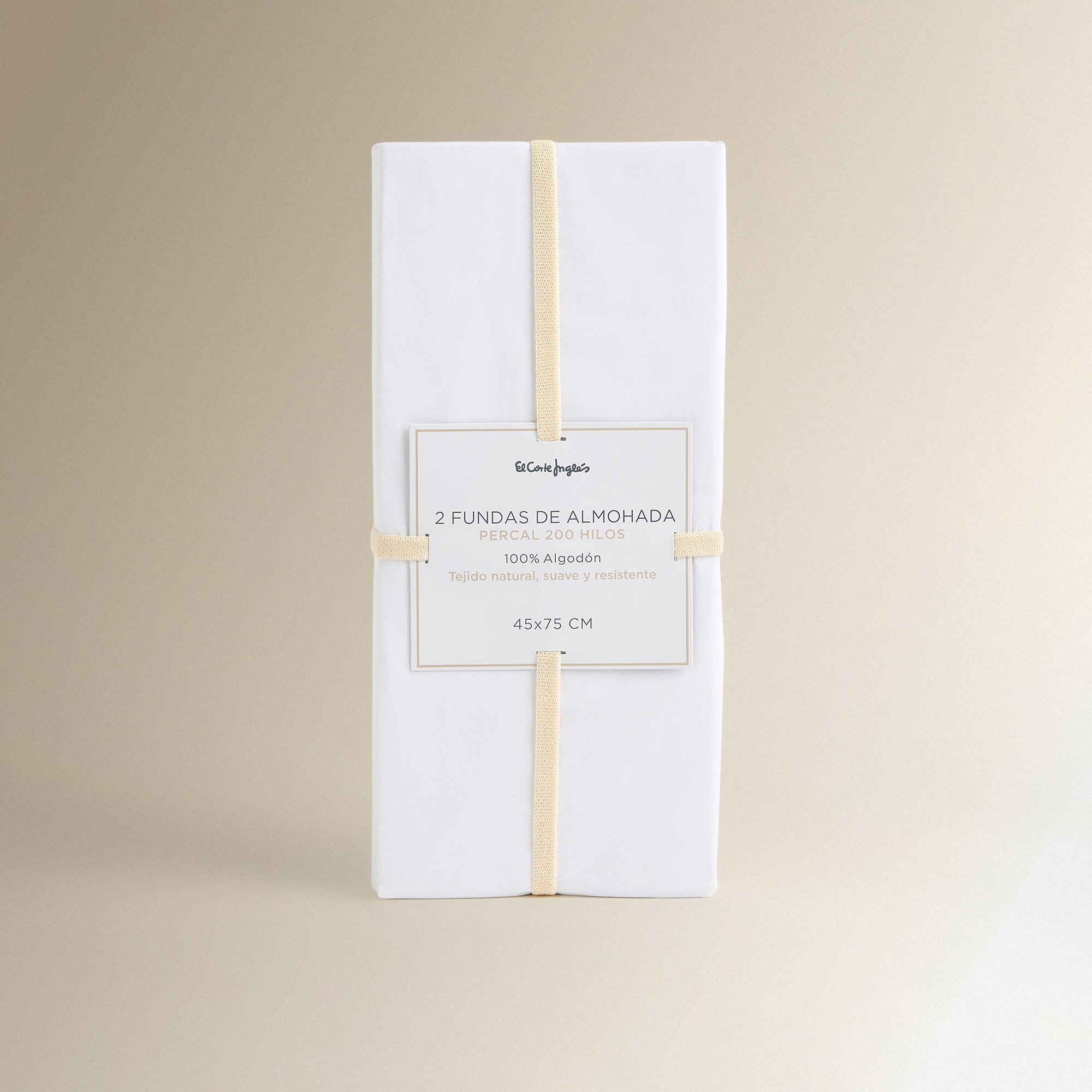 Juego de 2 fundas de almohada Algodón Percal 200 hilos - Blanco 45 x 75 cm Blanco-6