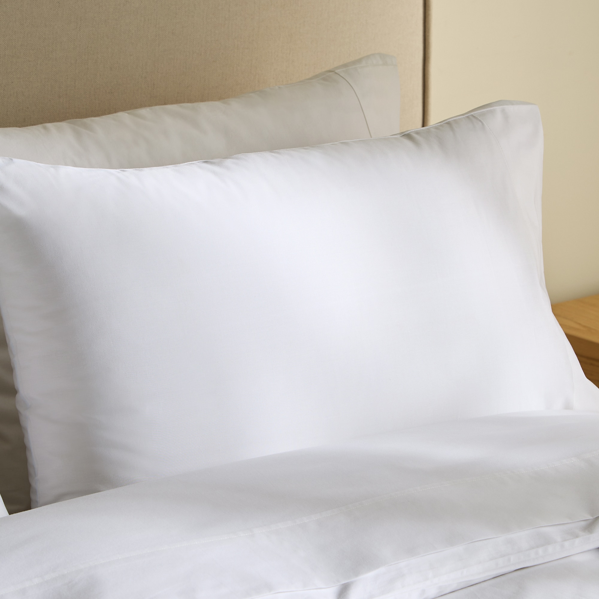 Funda de almohada Algodón Percal 200 hilos - Blanco 45 x 110 cm Blanco-1