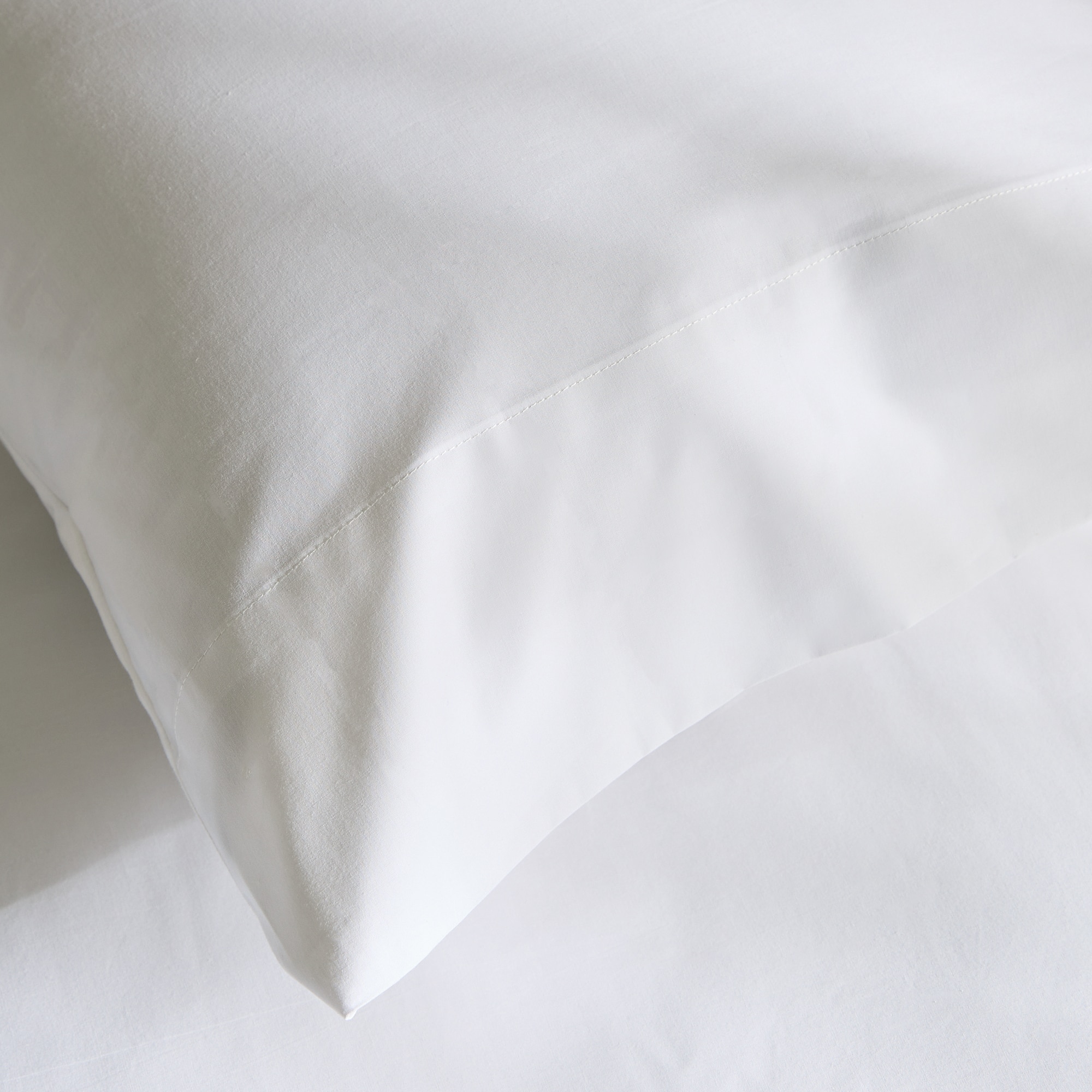 Funda de almohada Algodón Percal 200 hilos - Blanco 45 x 110 cm Blanco-2