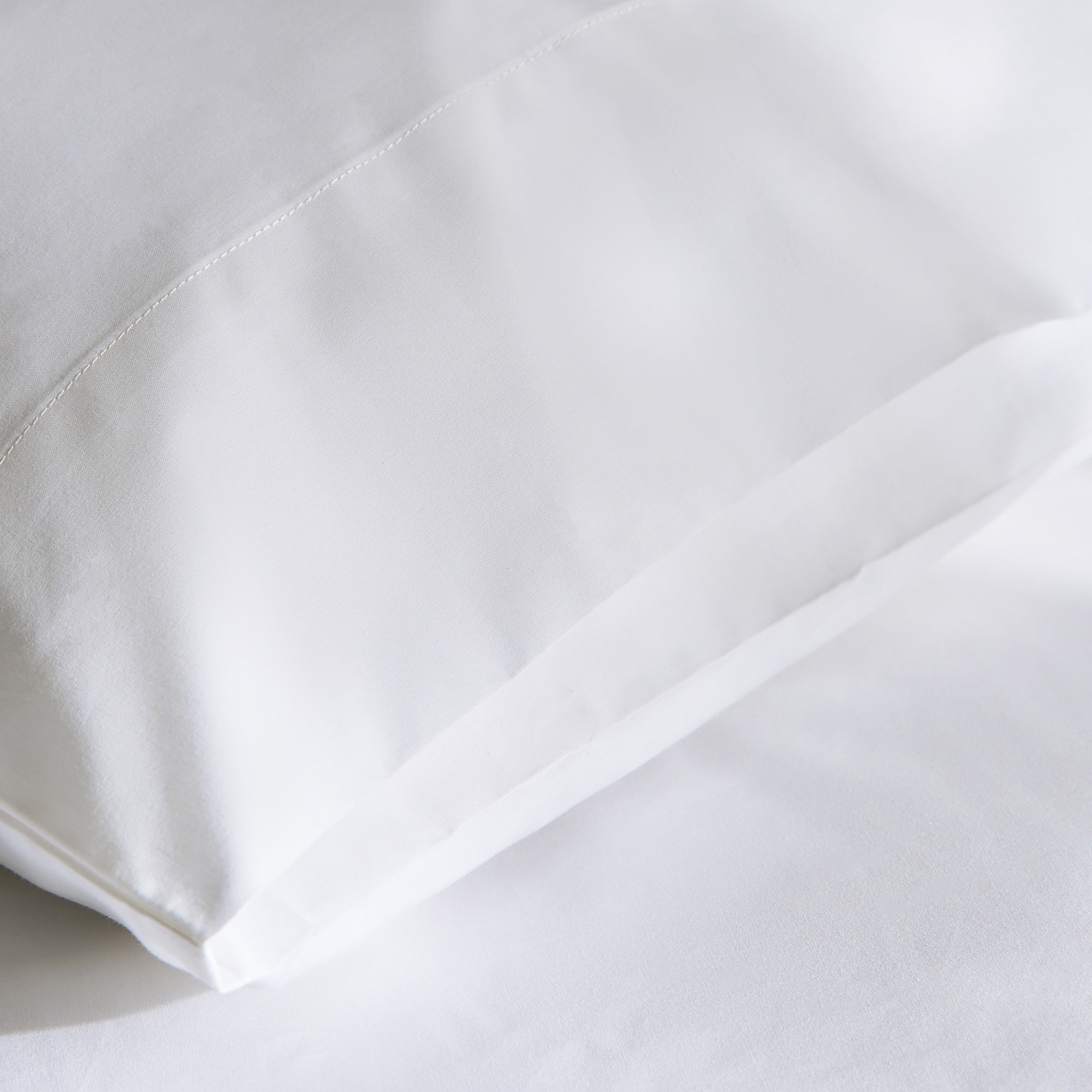 Funda de almohada Algodón Percal 200 hilos - Blanco 45 x 110 cm Blanco-3