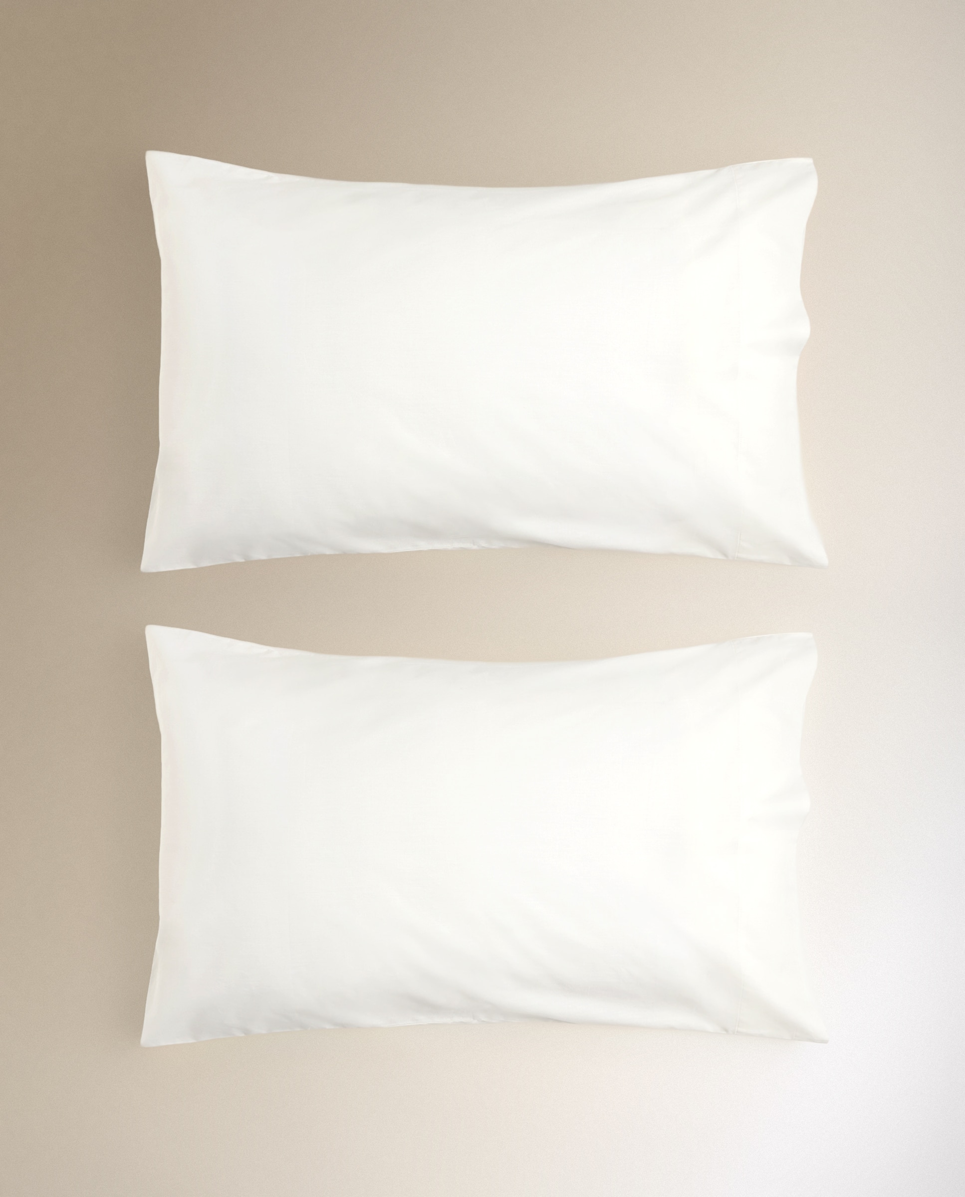 Juego de 2 fundas de almohada Algodón Percal 200 hilos - Crudo 45 x 75 cm Crudo-2