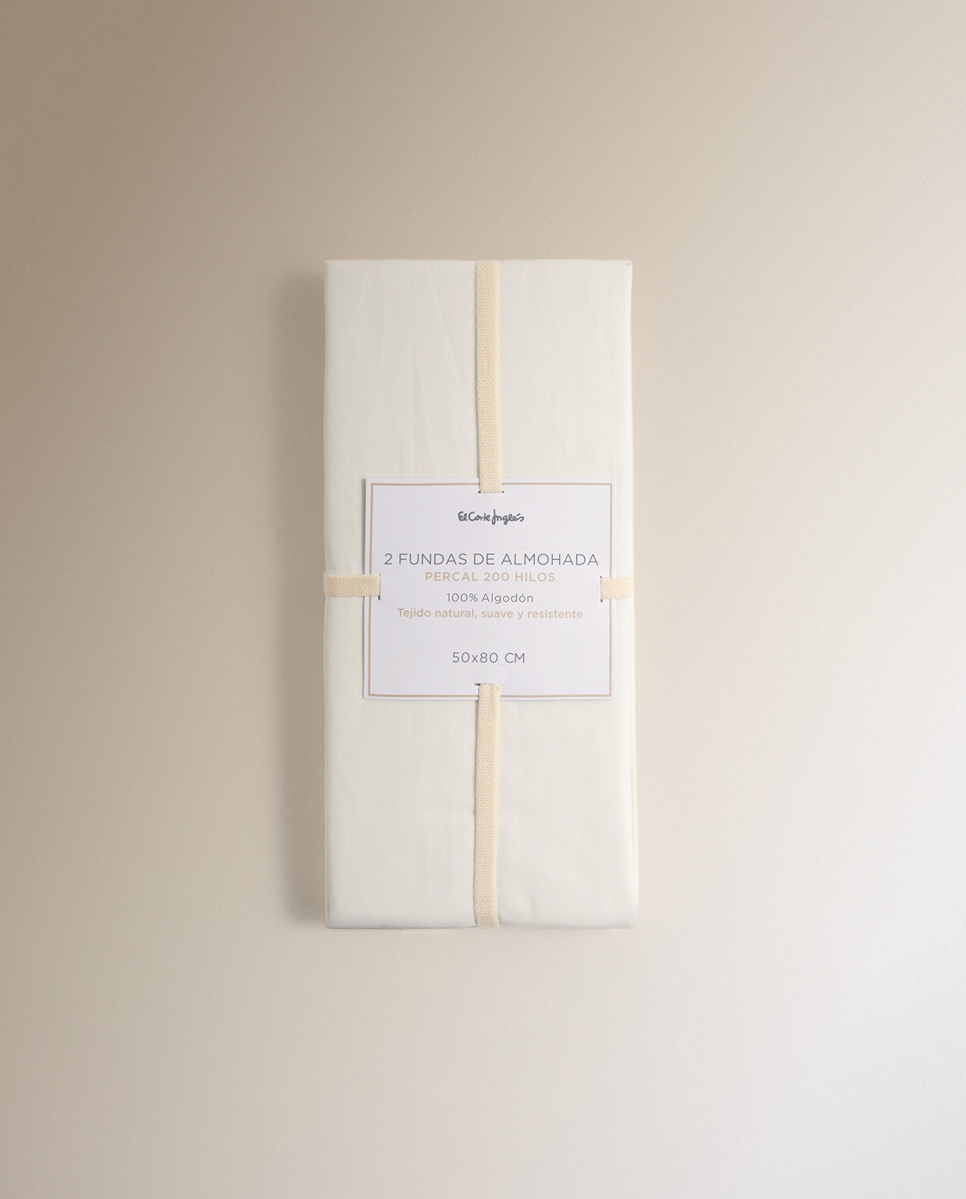 Juego de 2 fundas de almohada Algodón Percal 200 hilos - Crudo 45 x 75 cm Crudo-6