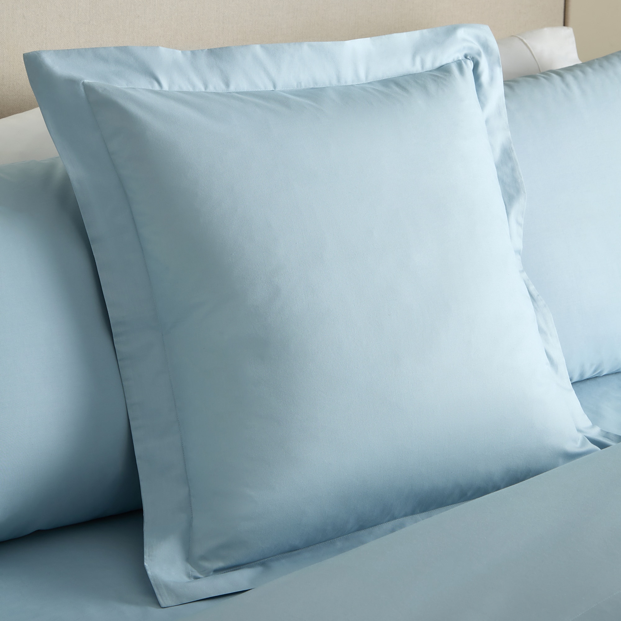 Funda de cuadrante Algodón Percal 200 hilos - Azul Cielo 55 x 55 cm Azul Cielo-1