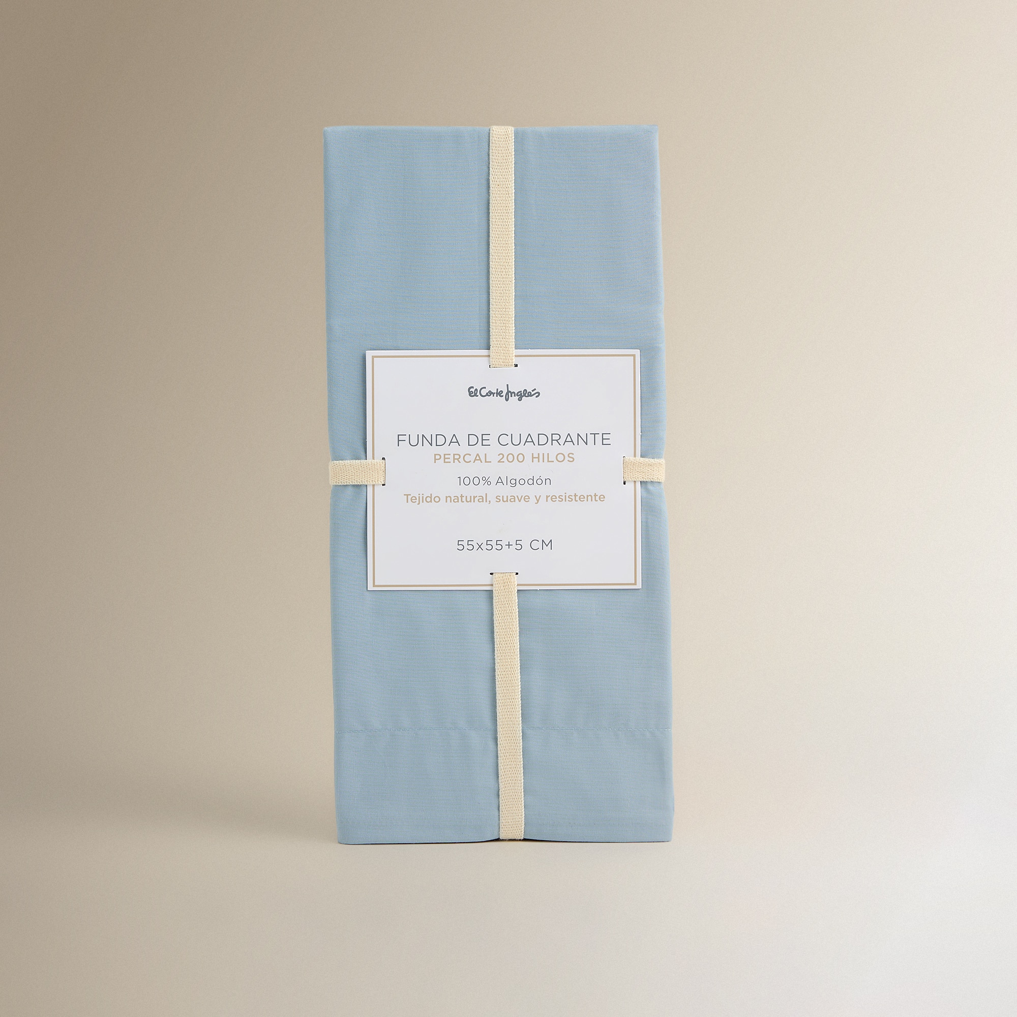 Funda de cuadrante Algodón Percal 200 hilos - Azul Cielo 55 x 55 cm Azul Cielo-5