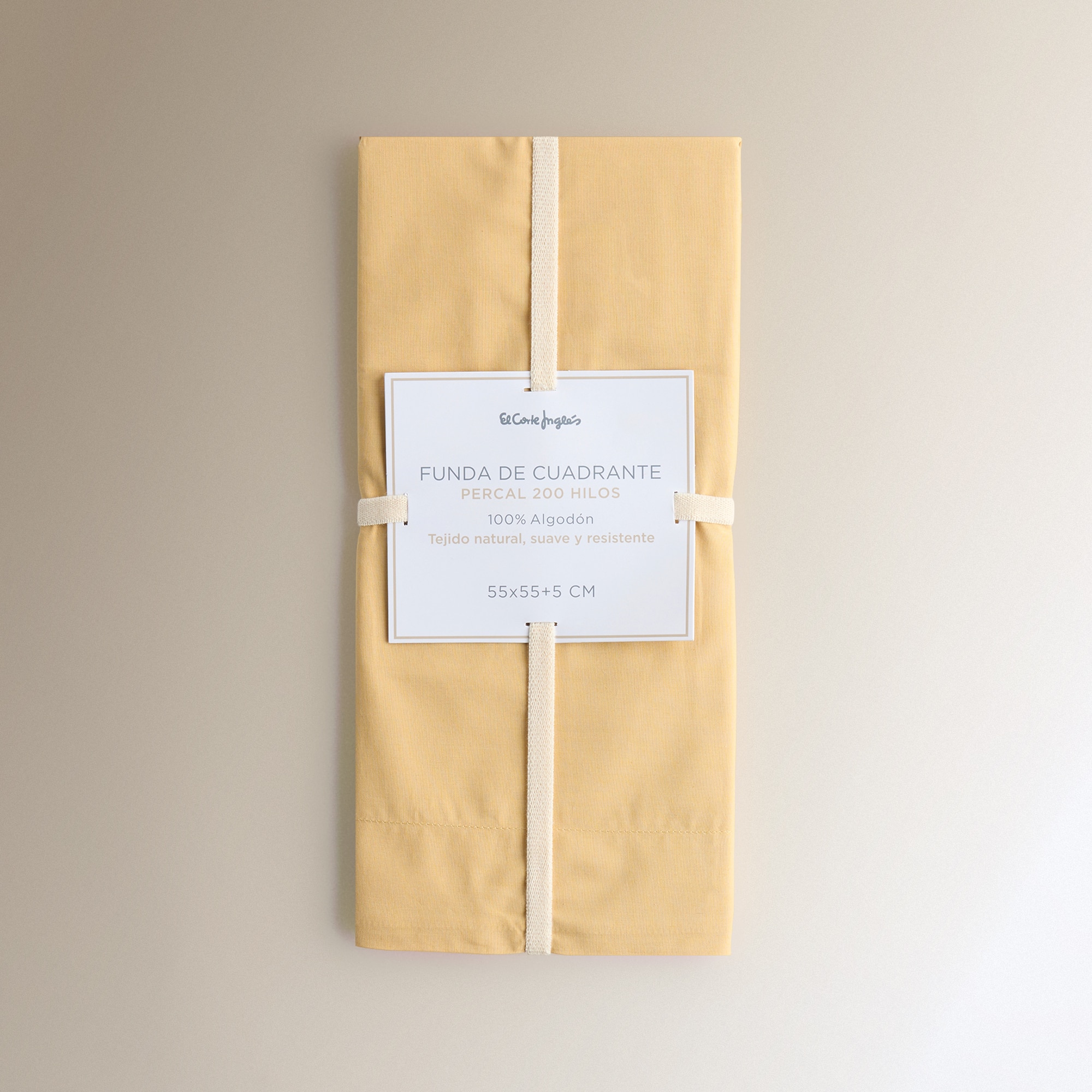 Funda de cuadrante Algodón Percal 200 hilos - Mostaza 55 x 55 cm Mostaza-5