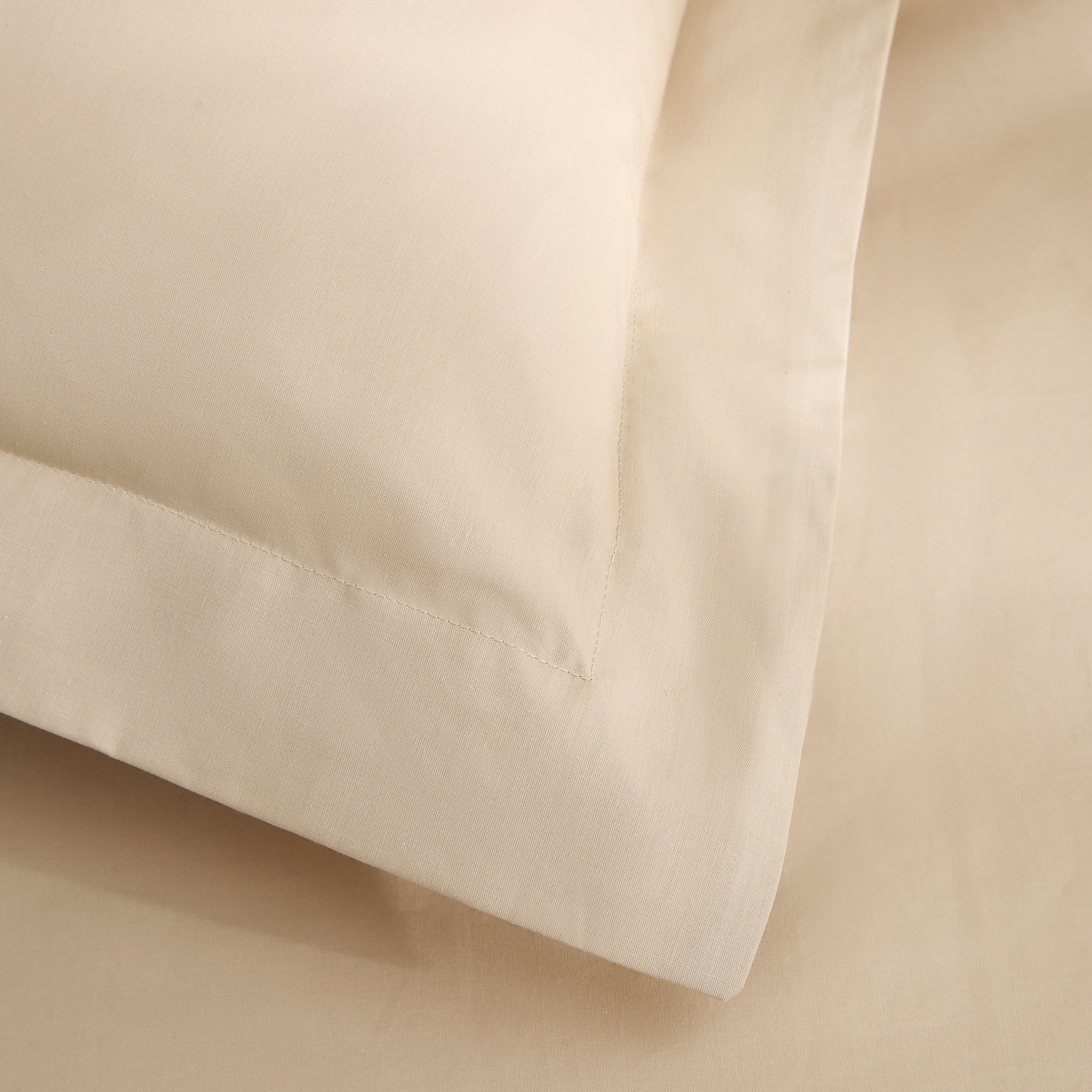 Capa de Almofada de Algodão Percal 200 Fios Bege-3