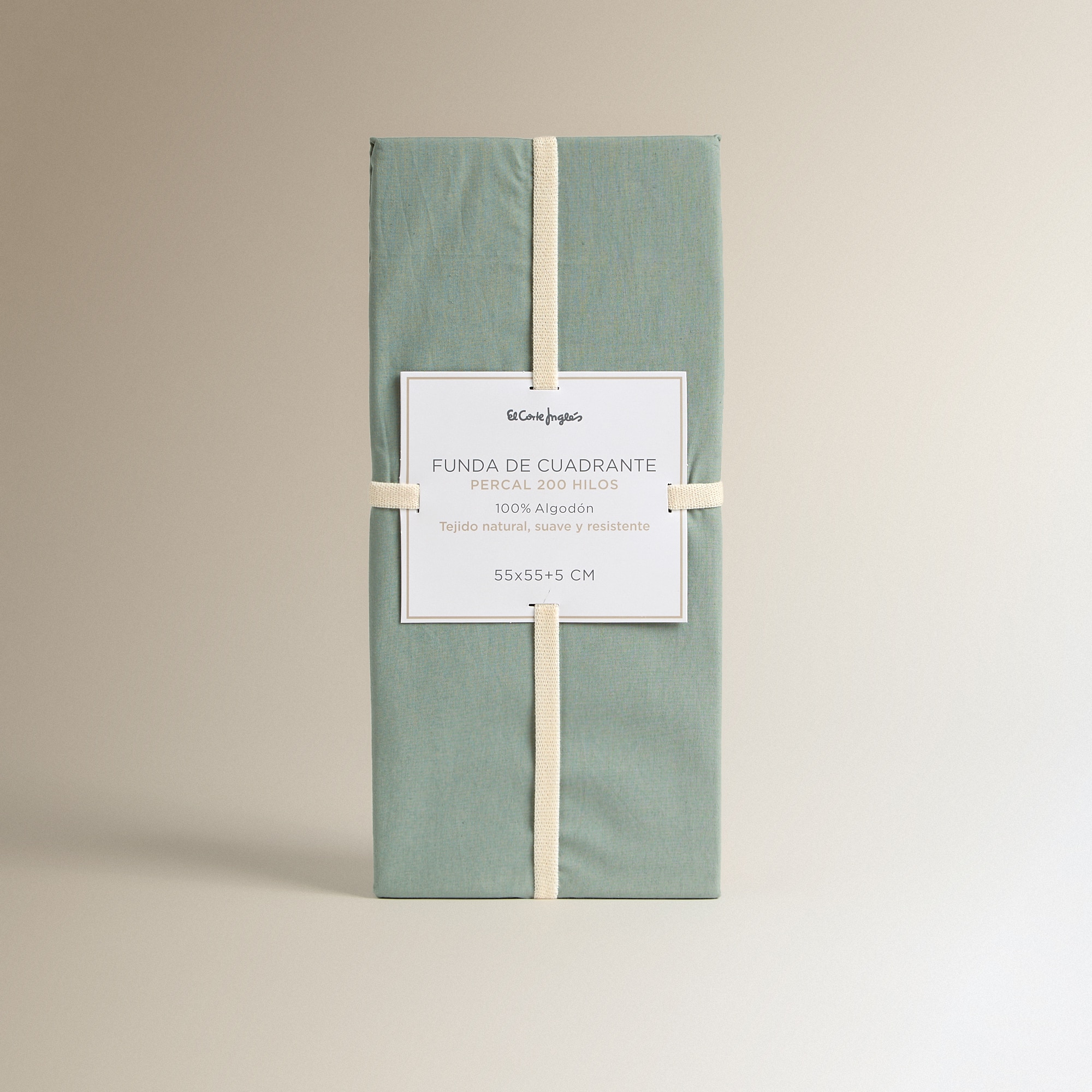 Funda de cuadrante Algodón Percal 200 hilos - Verde hoja 55 x 55 cm Verde hoja-5