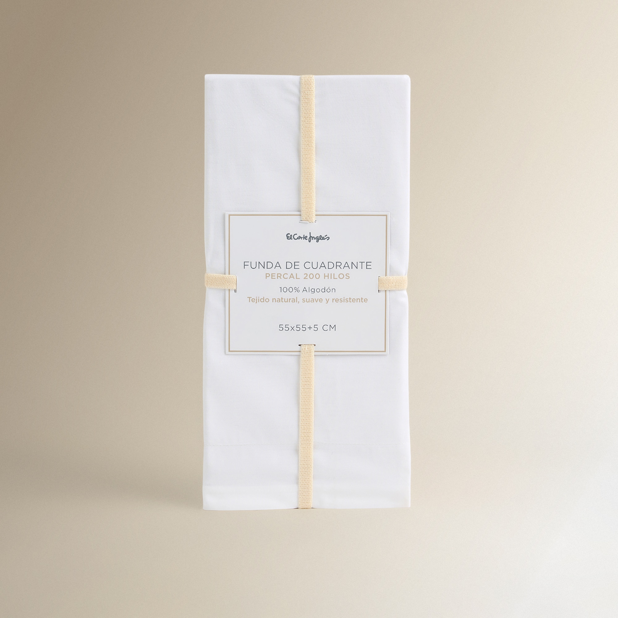 Funda de cuadrante Algodón Percal 200 hilos - Blanco 55 x 55 cm Blanco-5