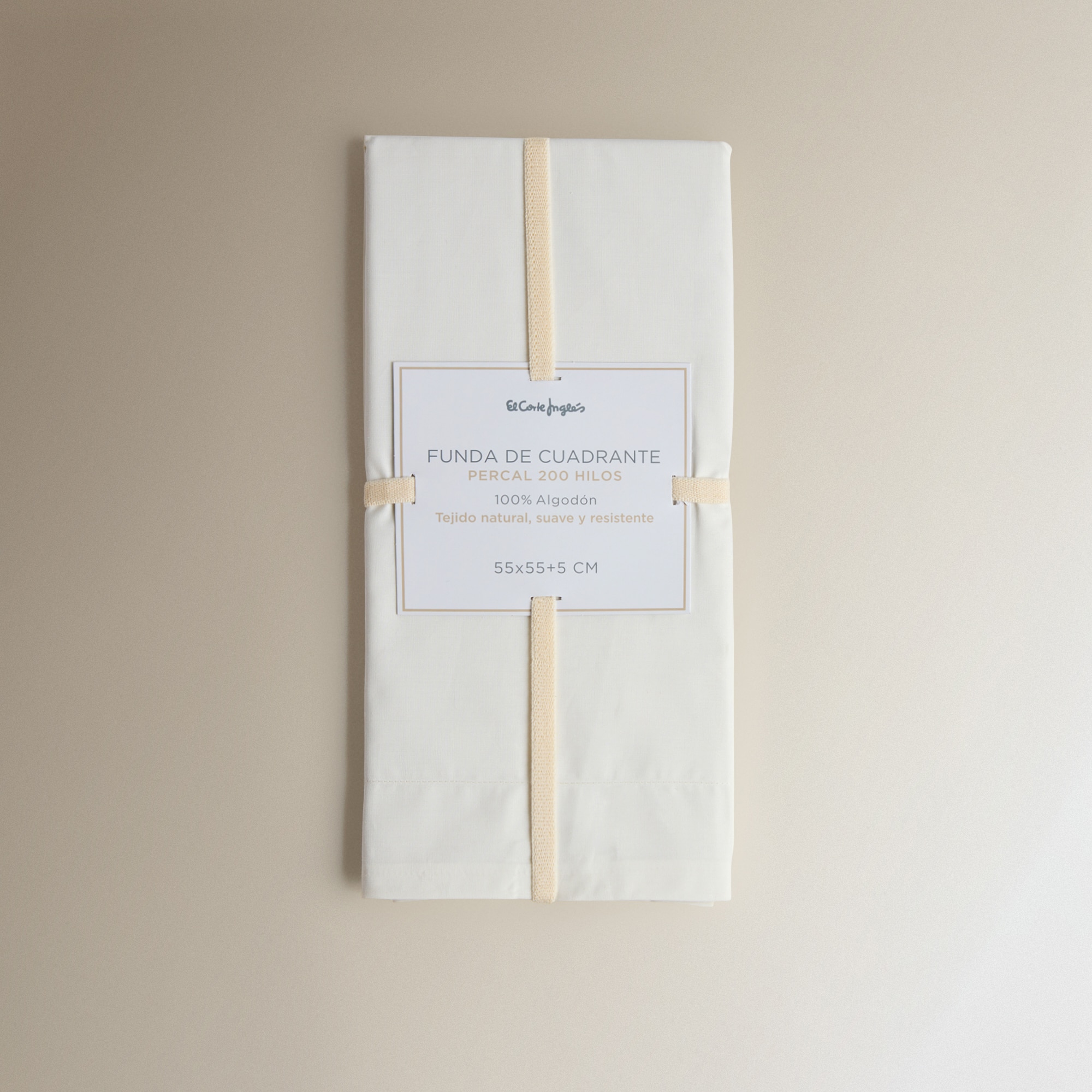 Funda de cuadrante Algodón Percal 200 hilos - Crudo 55 x 55 cm Crudo-5