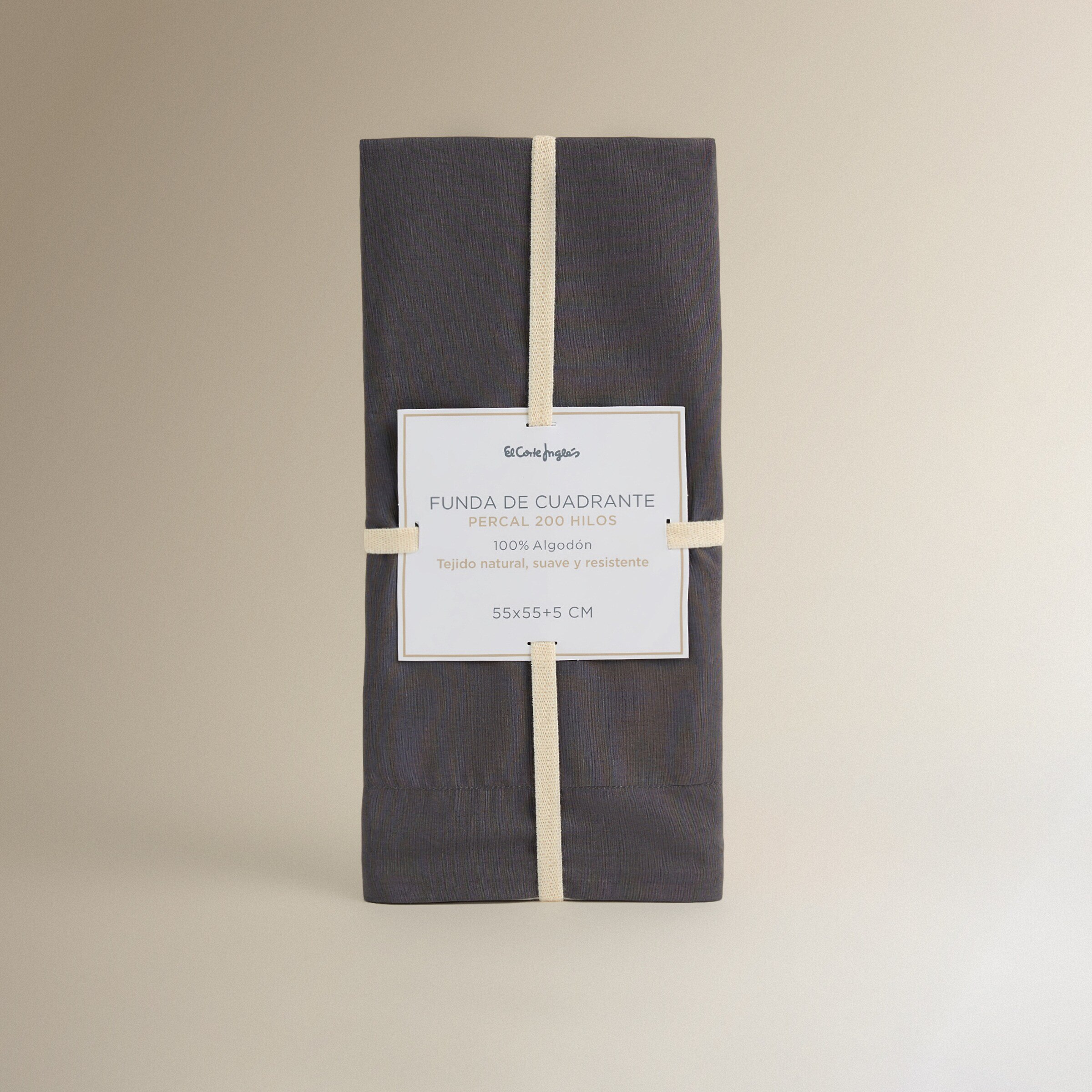 Funda de cuadrante Algodón Percal 200 hilos - Antracita 55 x 55 cm Antracita-4
