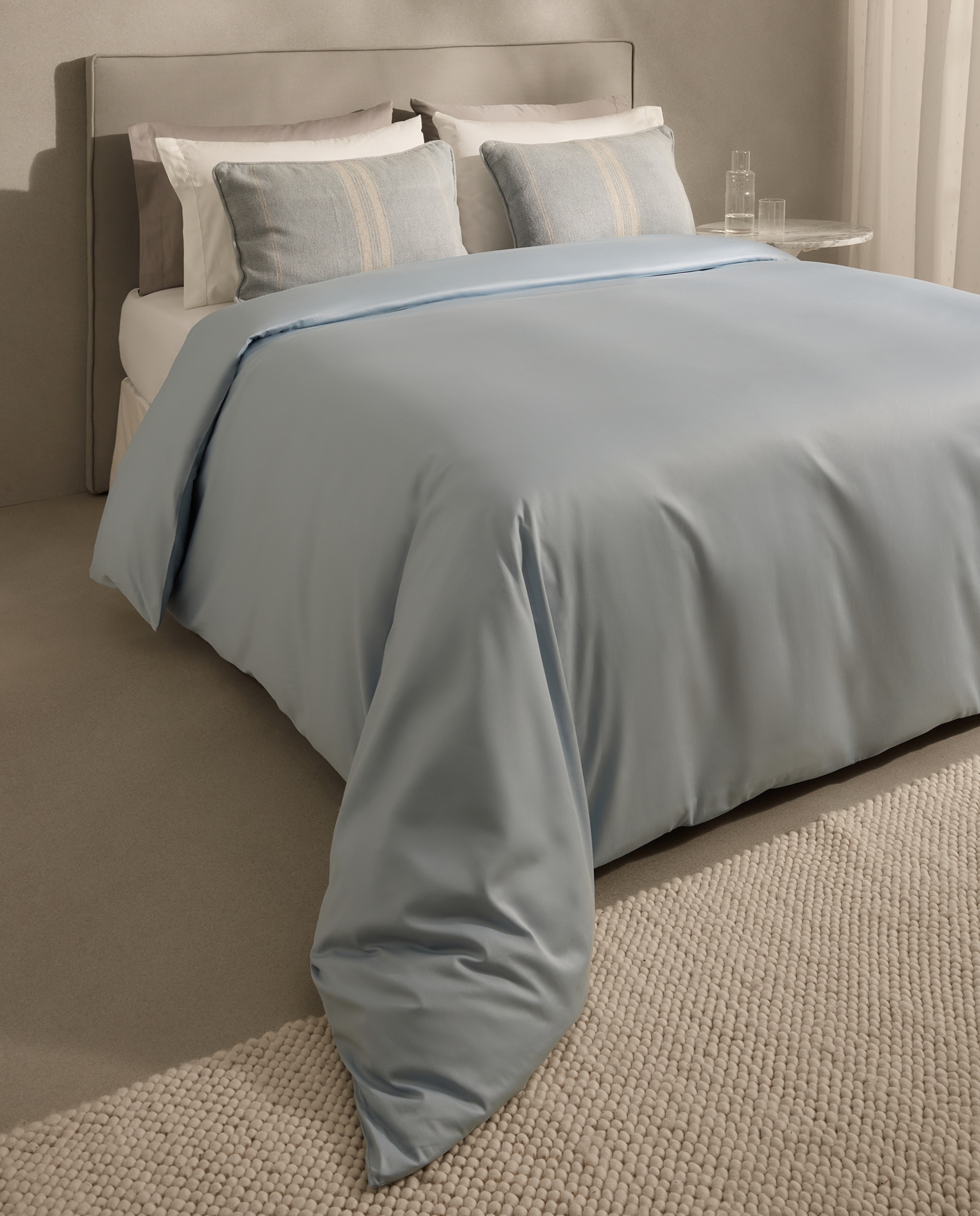 Funda nórdica Algodón Satén 300 hilos El Corte Inglés - Azul Cama 200 cm Azul-1