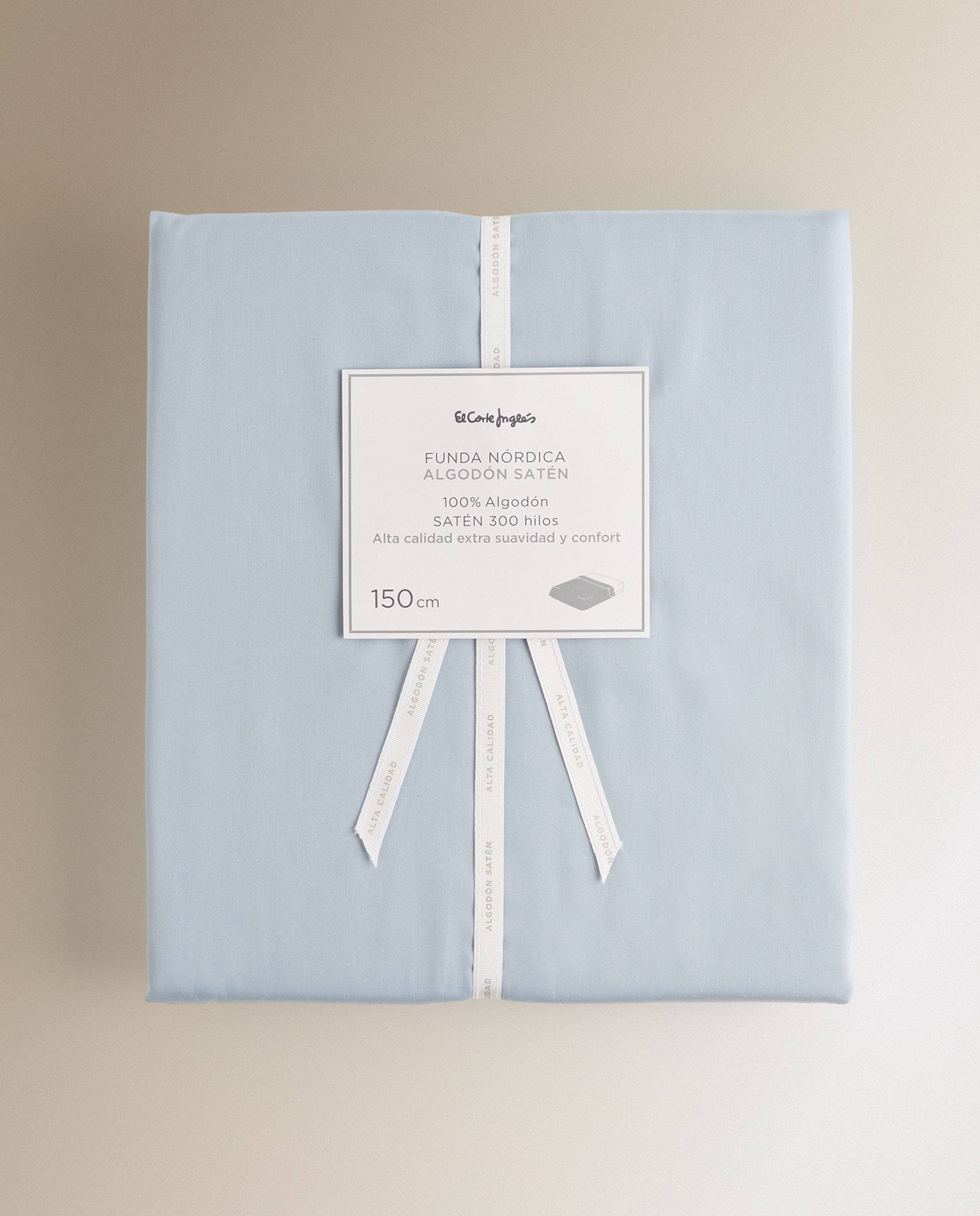 Funda nórdica Algodón Satén 300 hilos El Corte Inglés - Azul Cama 200 cm Azul-8