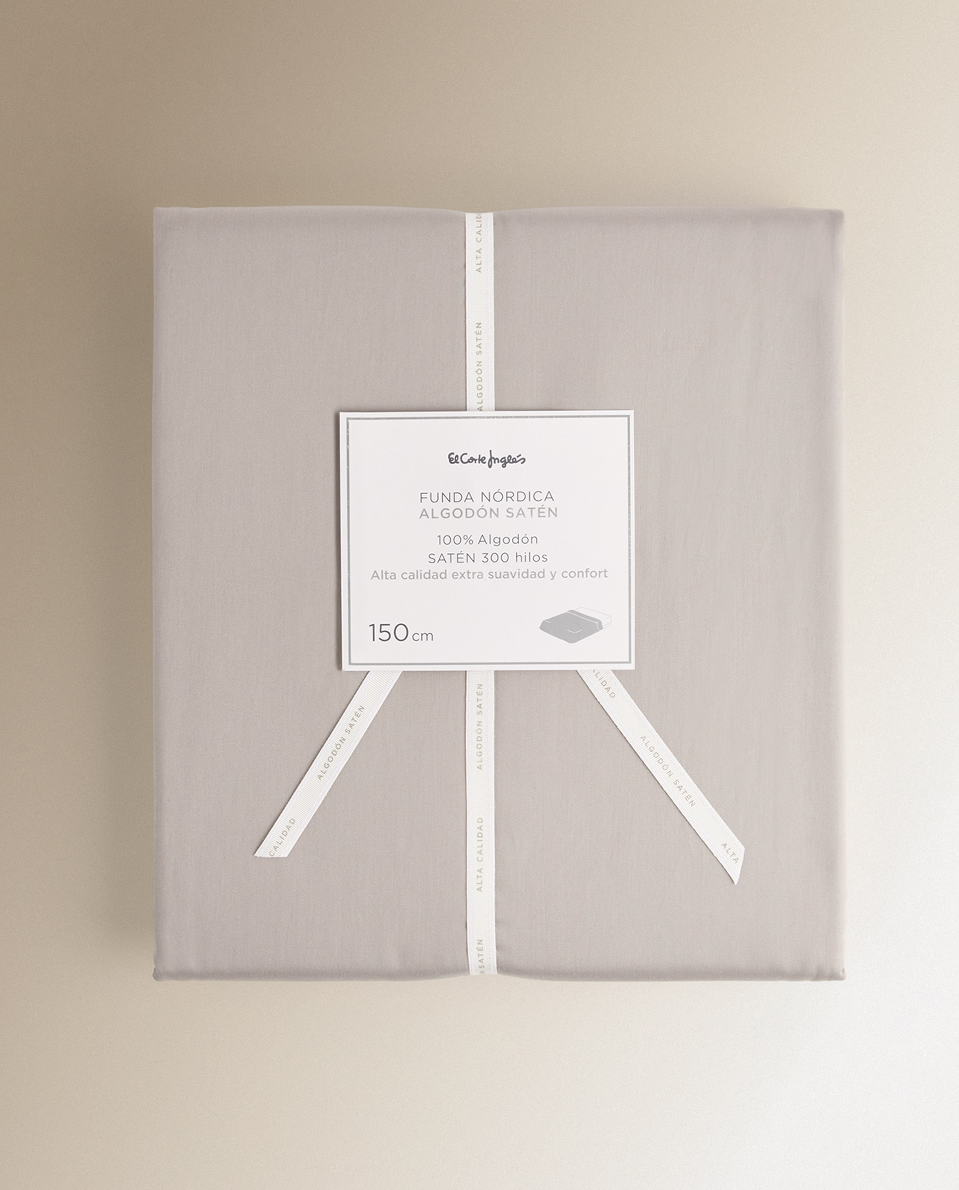 Funda nórdica Algodón Satén 300 hilos El Corte Inglés - Gris Cama 90 cm Gris-8