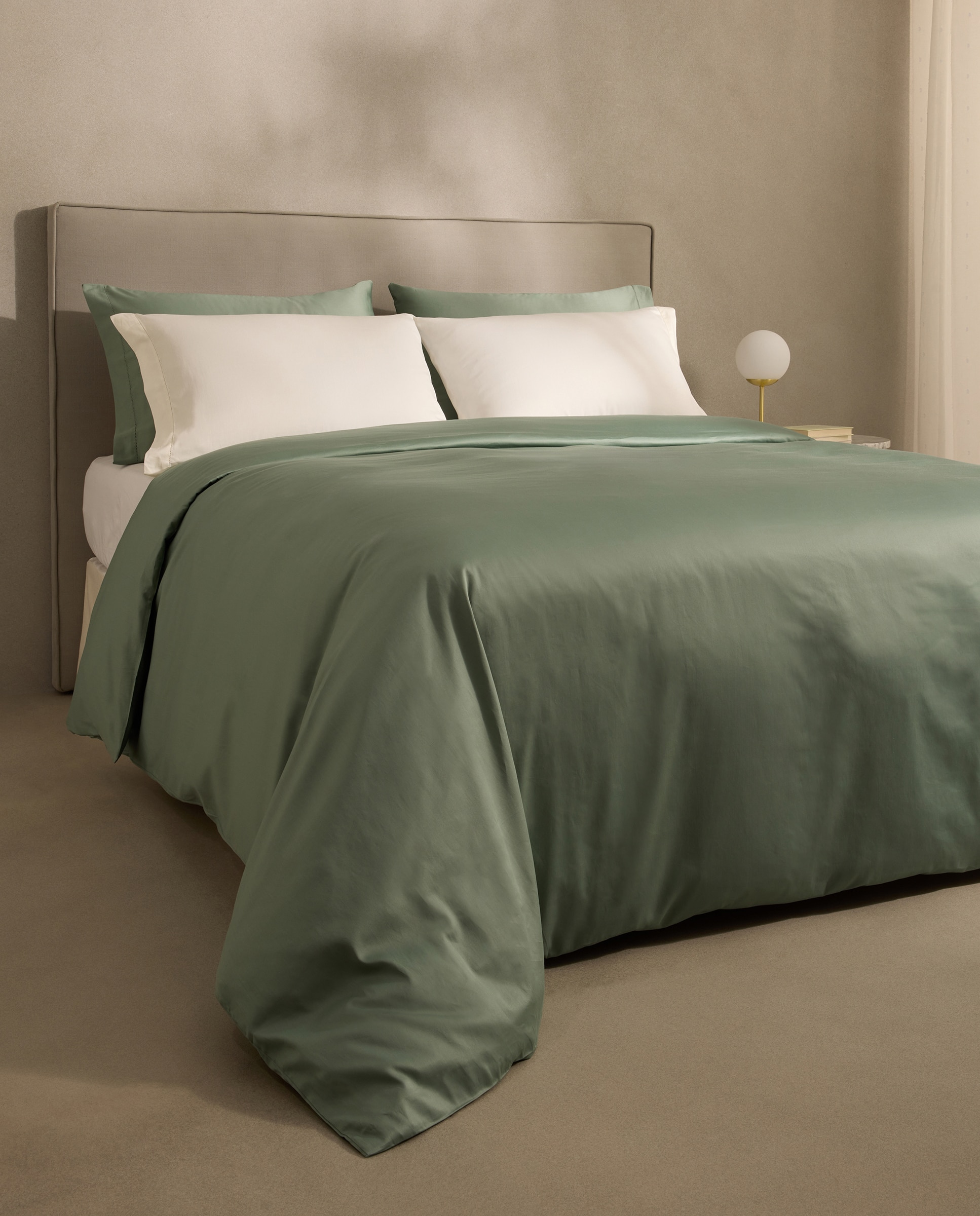Funda nórdica Algodón Satén 300 hilos El Corte Inglés - Verde Cama 90 cm Verde-1