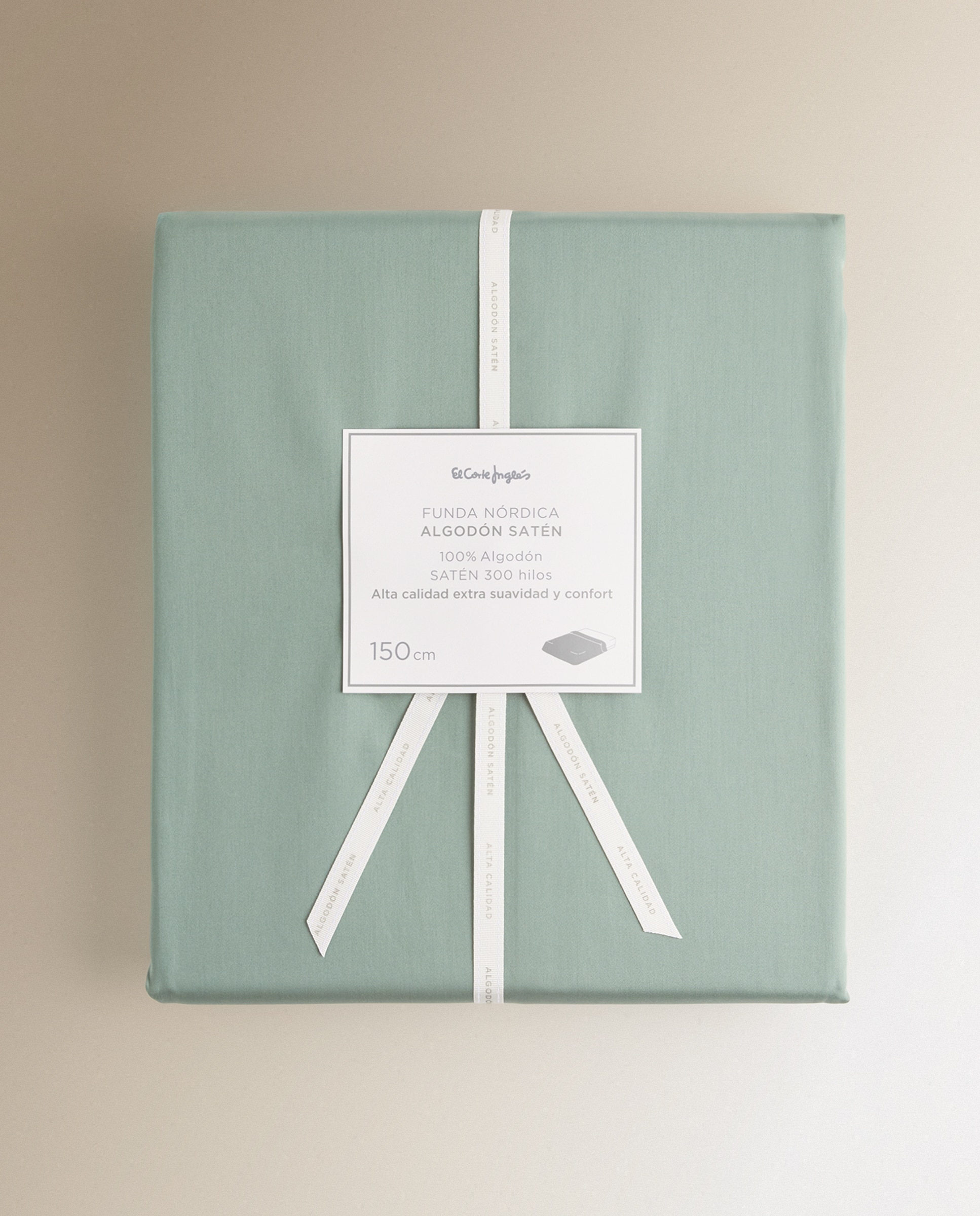 Funda nórdica Algodón Satén 300 hilos El Corte Inglés - Verde Cama 90 cm Verde-8