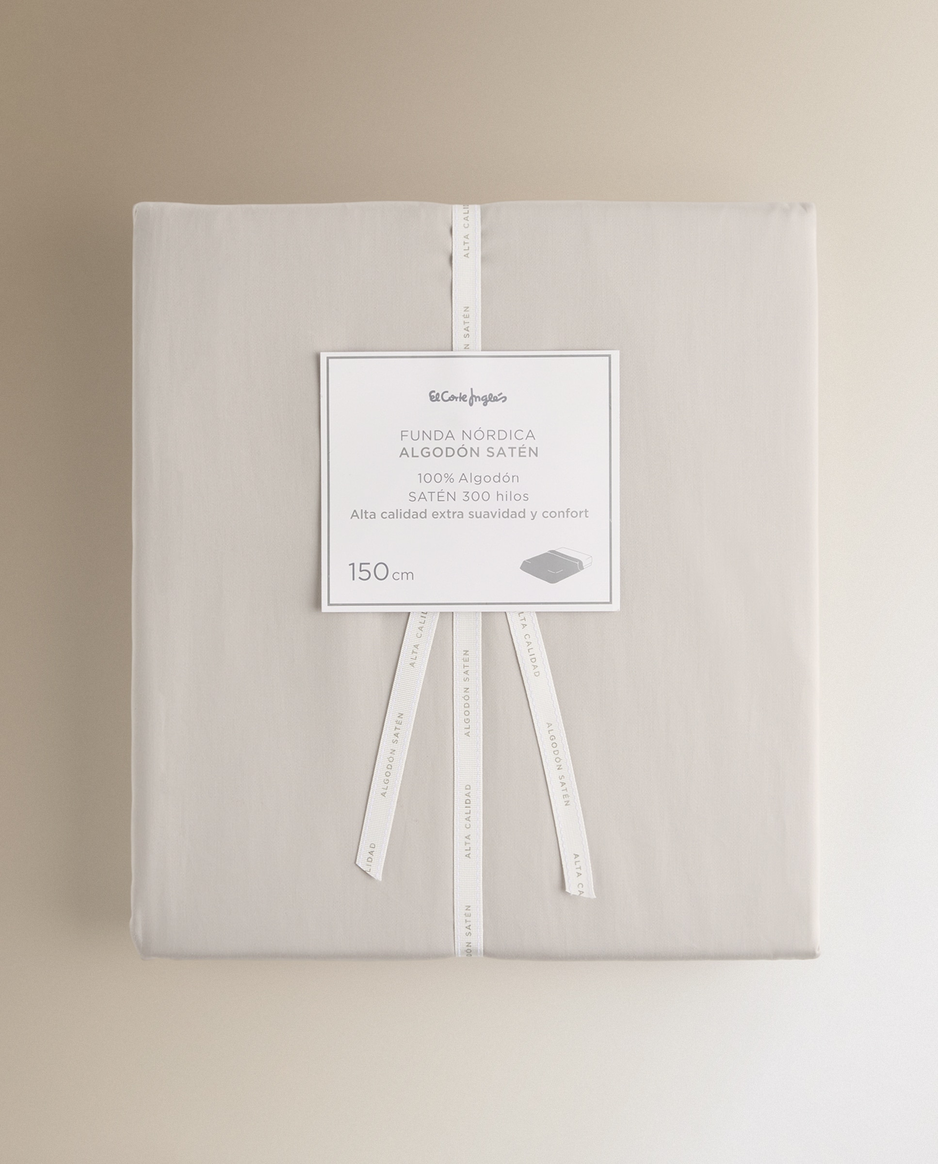Funda nórdica Algodón Satén 300 hilos El Corte Inglés - Plata Cama 200 cm Plata-8
