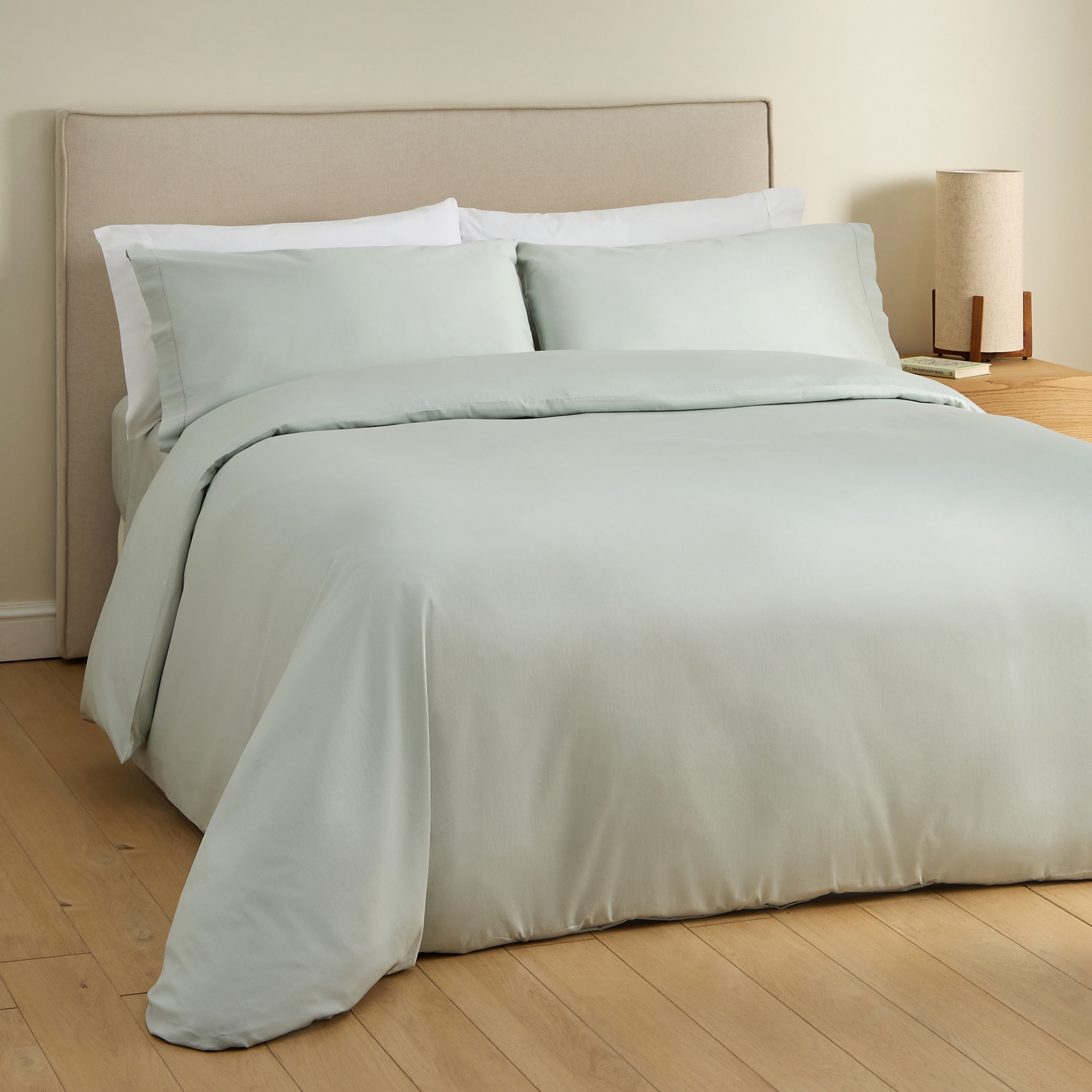 Funda nórdica Algodón Satén 300 hilos El Corte Inglés - Verde Agua Cama 90 cm Verde Agua-1