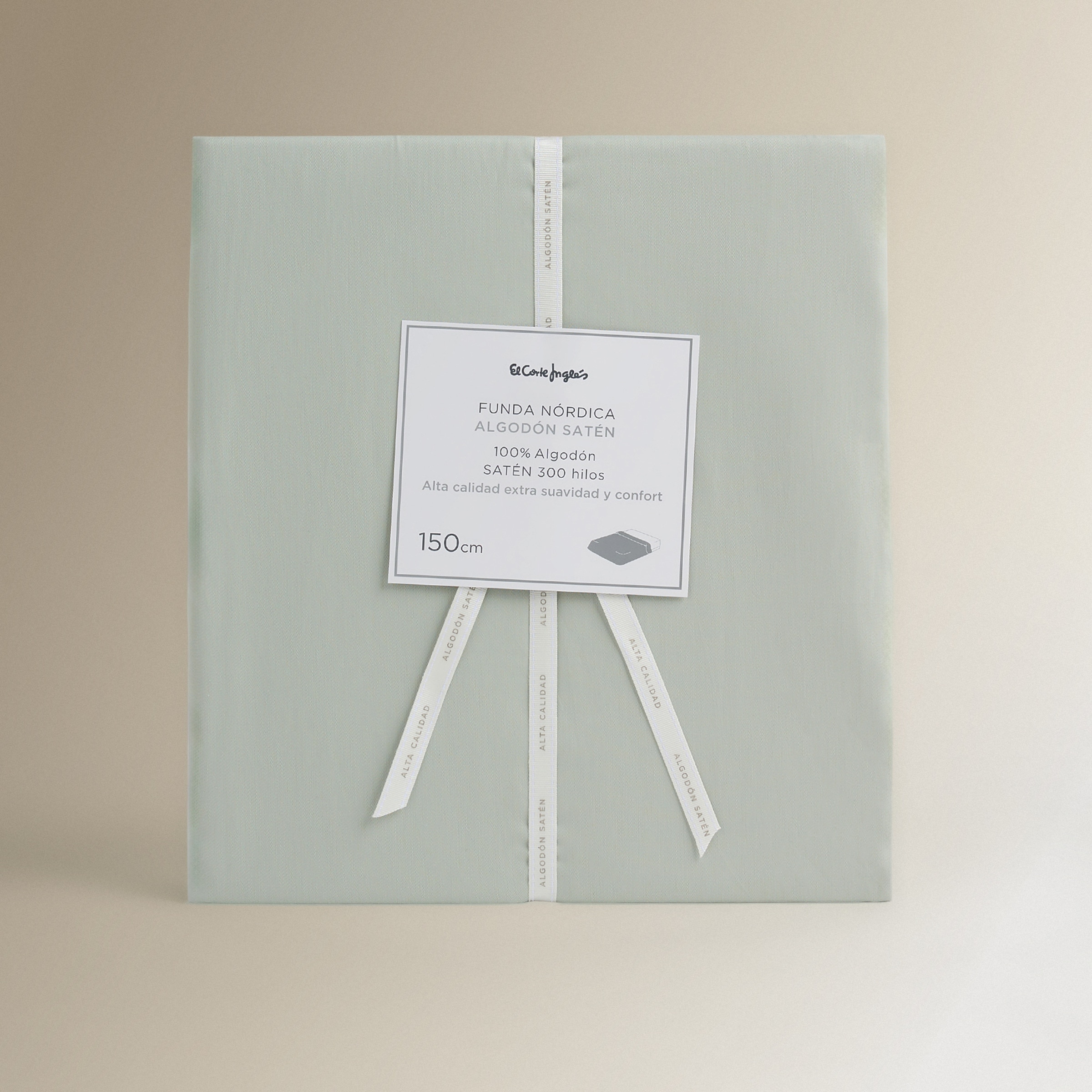 Funda nórdica Algodón Satén 300 hilos El Corte Inglés - Verde Agua Cama 90 cm Verde Agua-8