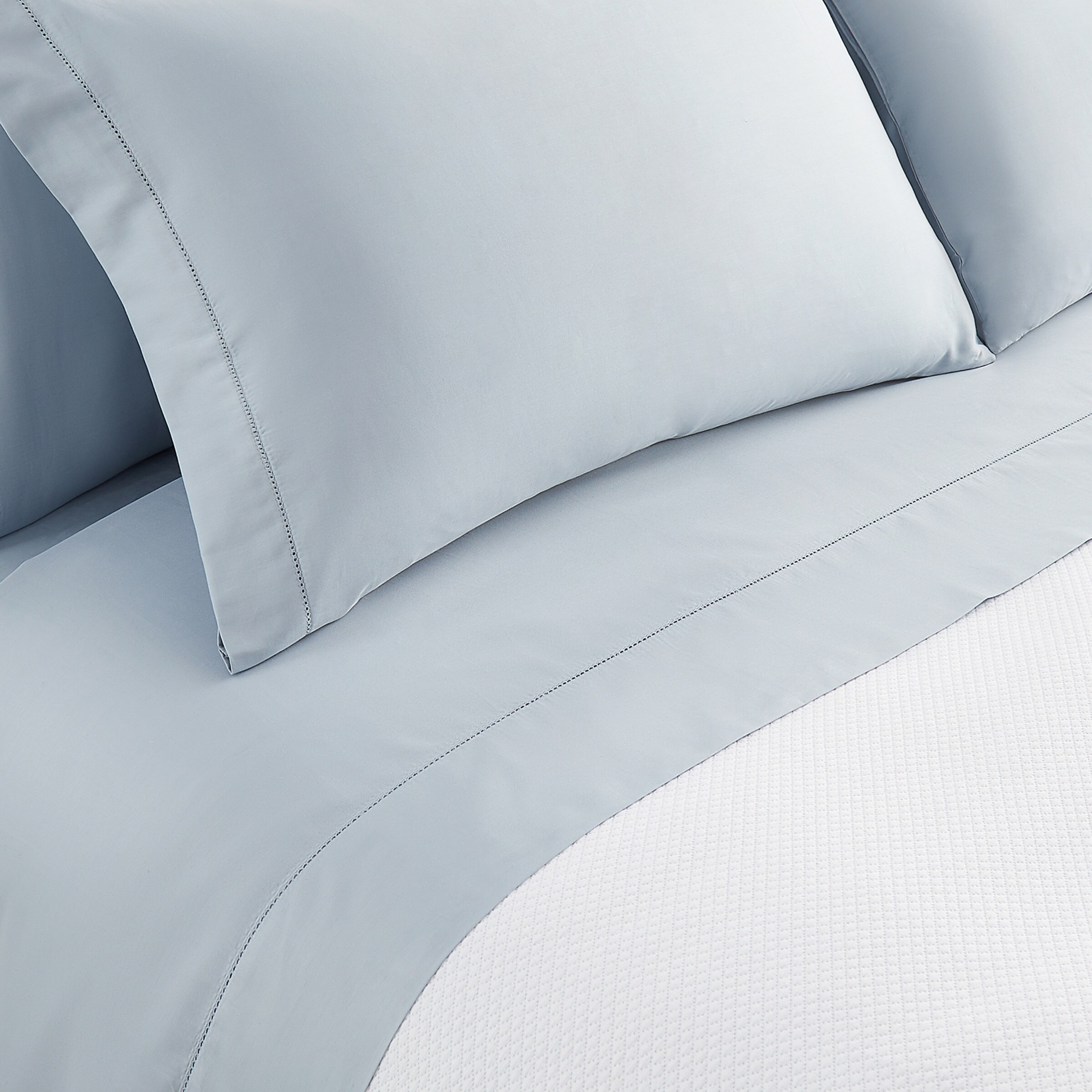 Sábana encimera Algodón Saten 300 hilos El Corte Inglés - Azul Cama 180 cm Azul-2