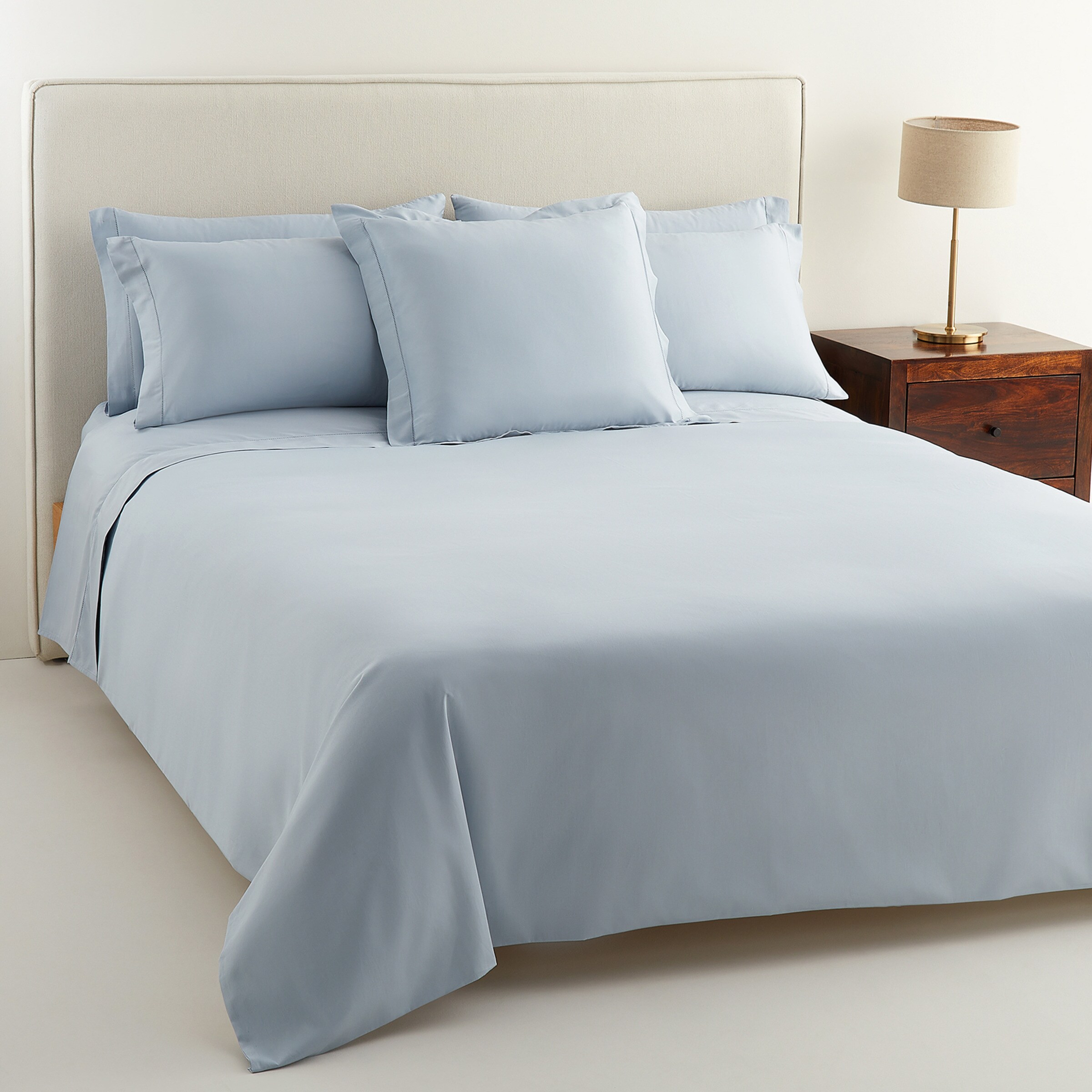 Sábana encimera Algodón Saten 300 hilos El Corte Inglés - Azul Cama 180 cm Azul-3