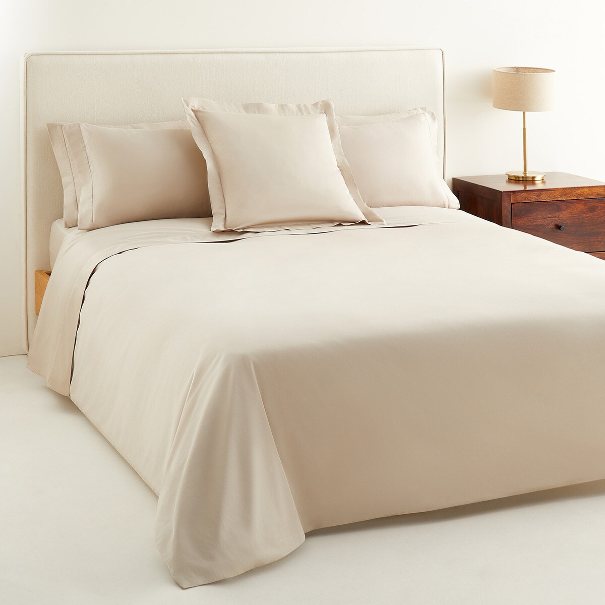 Imagen 3 de Sábana encimera Algodón Saten 300 hilos El Corte Inglés - Topo Cama 135 cm Topo