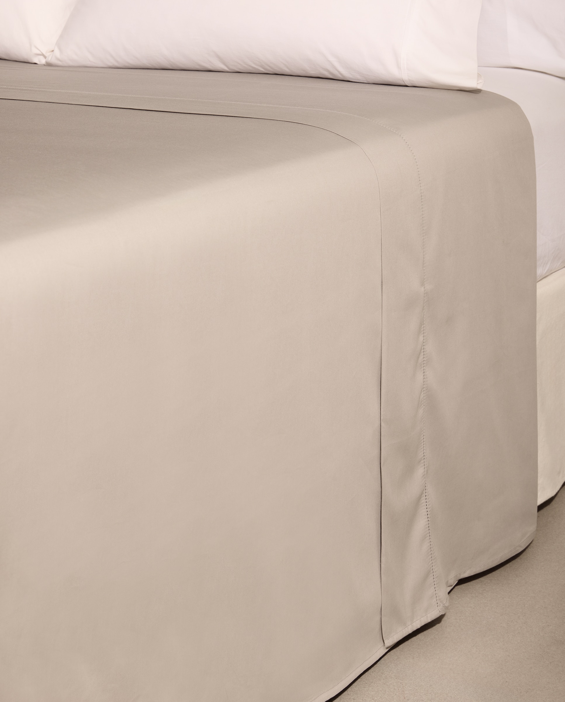 Sábana encimera Algodón Saten 300 hilos El Corte Inglés - Gris Cama 90 cm Gris-2