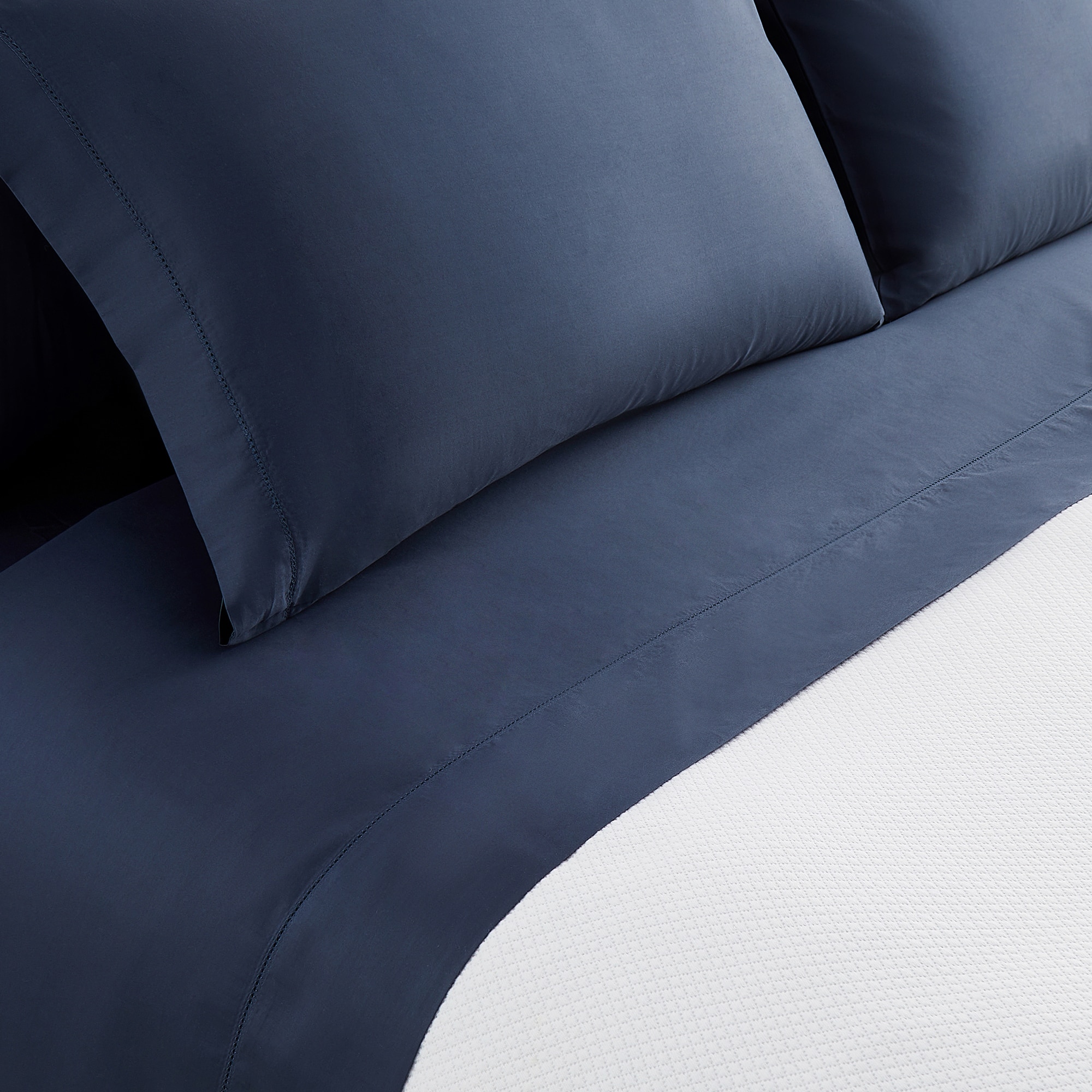 Sábana encimera Algodón Saten 300 hilos El Corte Inglés - Azul marino Cama 200 cm Azul marino-2