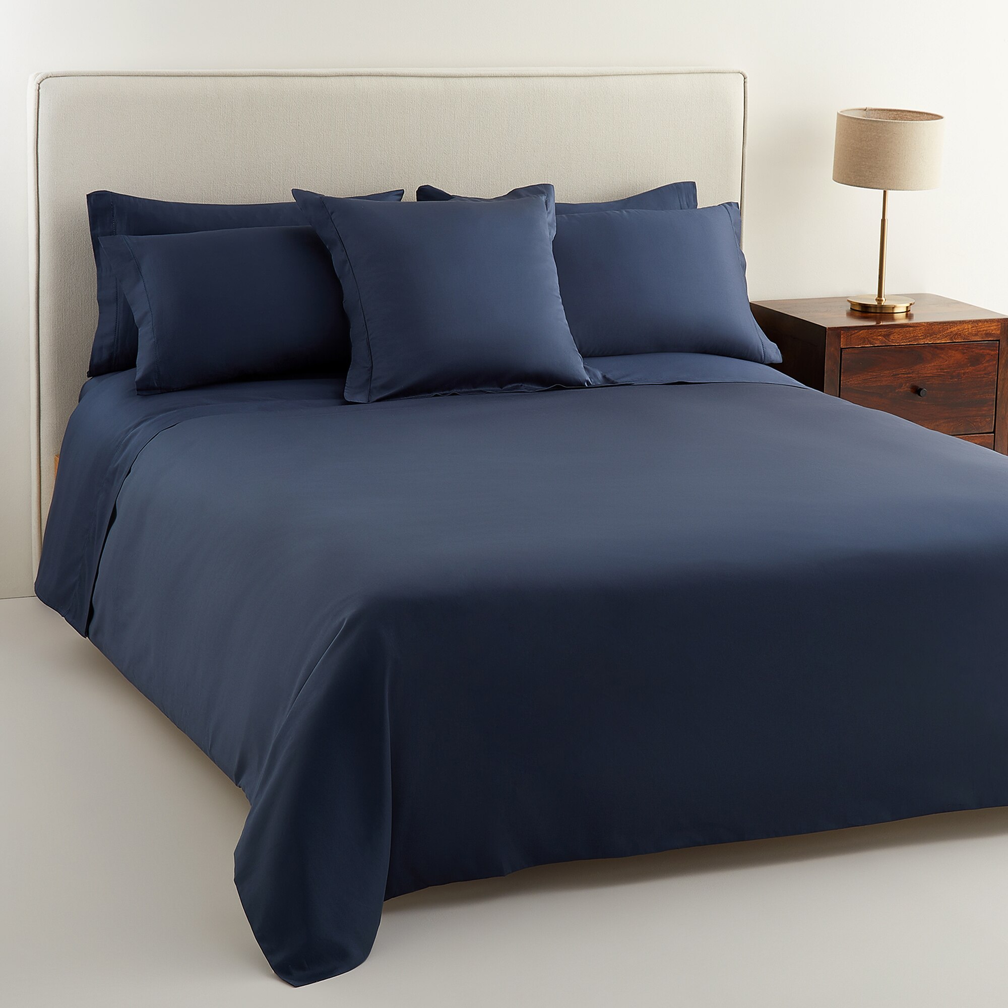 Sábana encimera Algodón Saten 300 hilos El Corte Inglés - Azul marino Cama 200 cm Azul marino-4