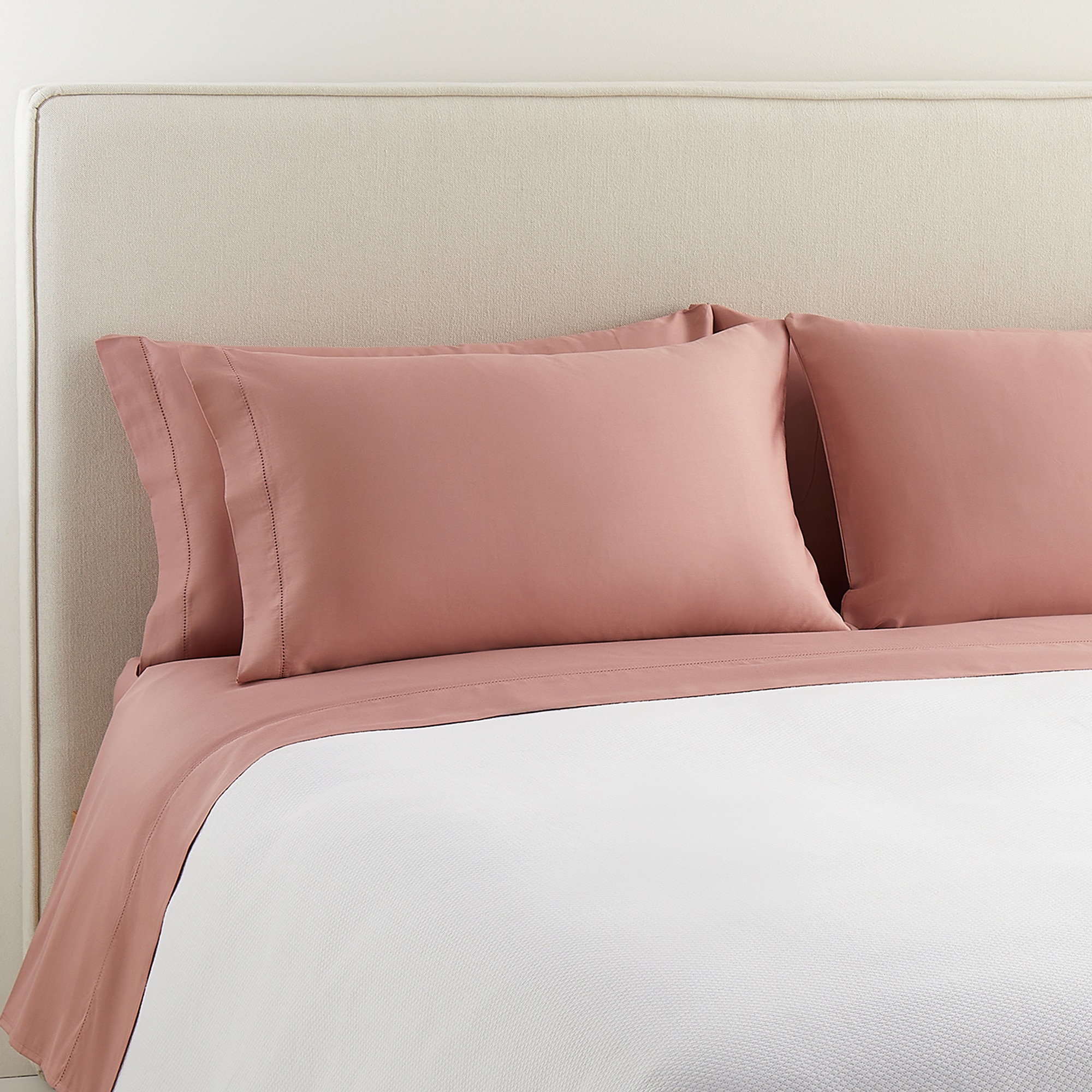 Sábana encimera Algodón Saten 300 hilos El Corte Inglés - Rosa Cama 90 cm Rosa-1