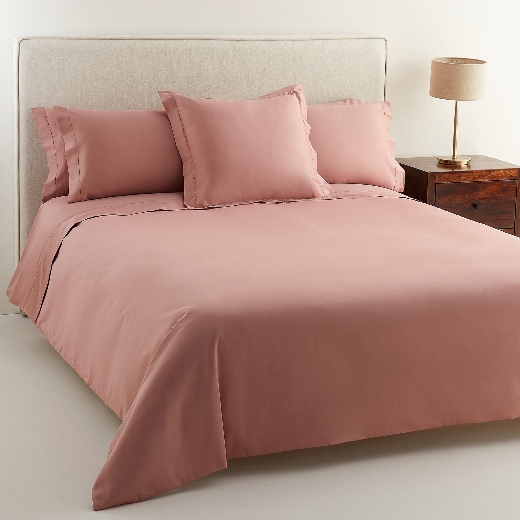 Sábana encimera Algodón Saten 300 hilos El Corte Inglés - Rosa Cama 90 cm Rosa-4