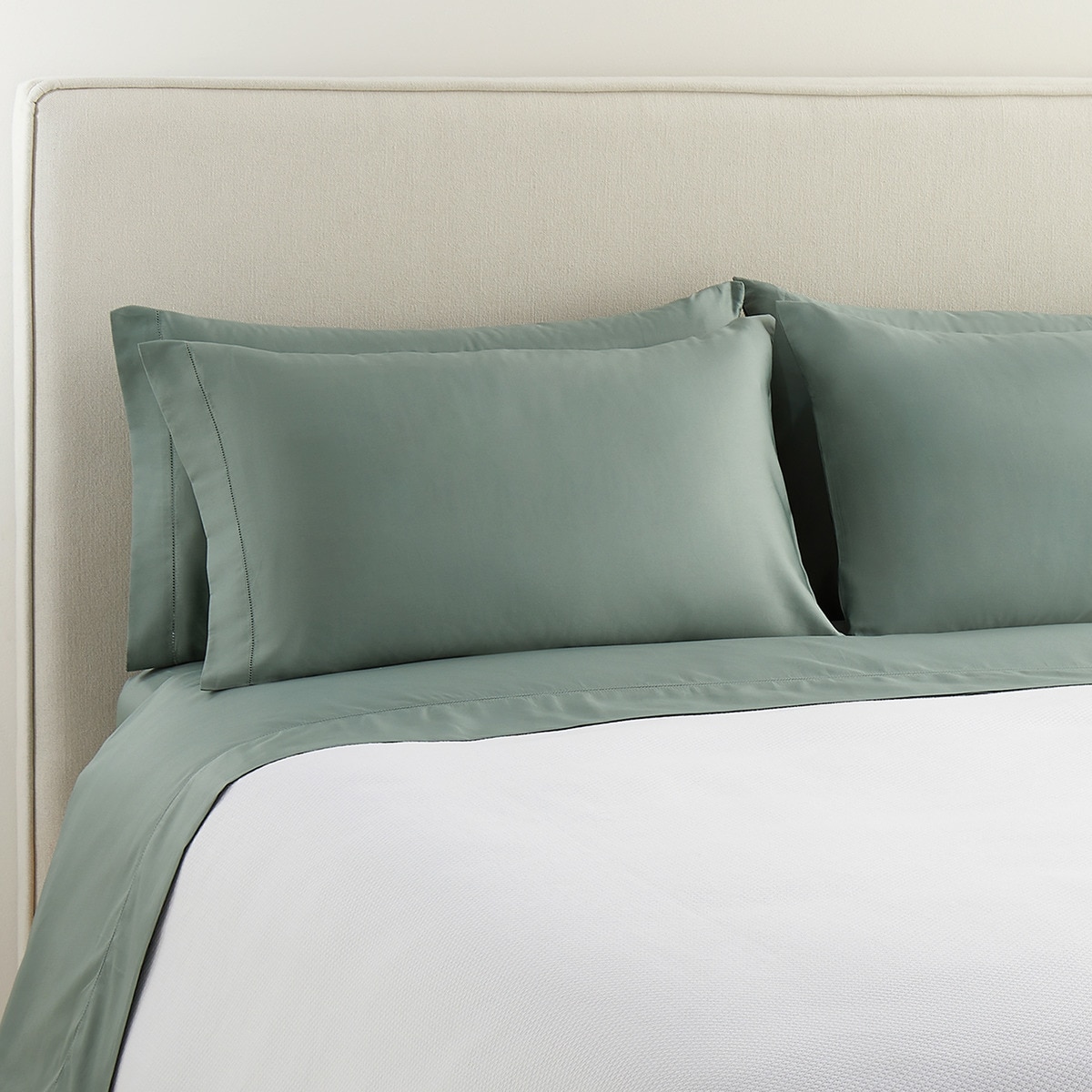 Sábana encimera Algodón Saten 300 hilos El Corte Inglés - Verde Cama 90 cm Verde-1