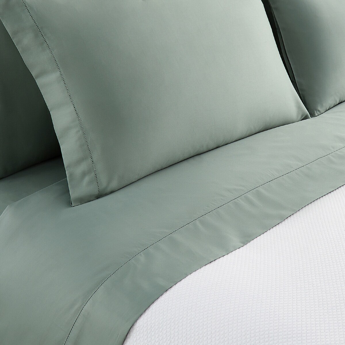 Sábana encimera Algodón Saten 300 hilos El Corte Inglés - Verde Cama 90 cm Verde-2